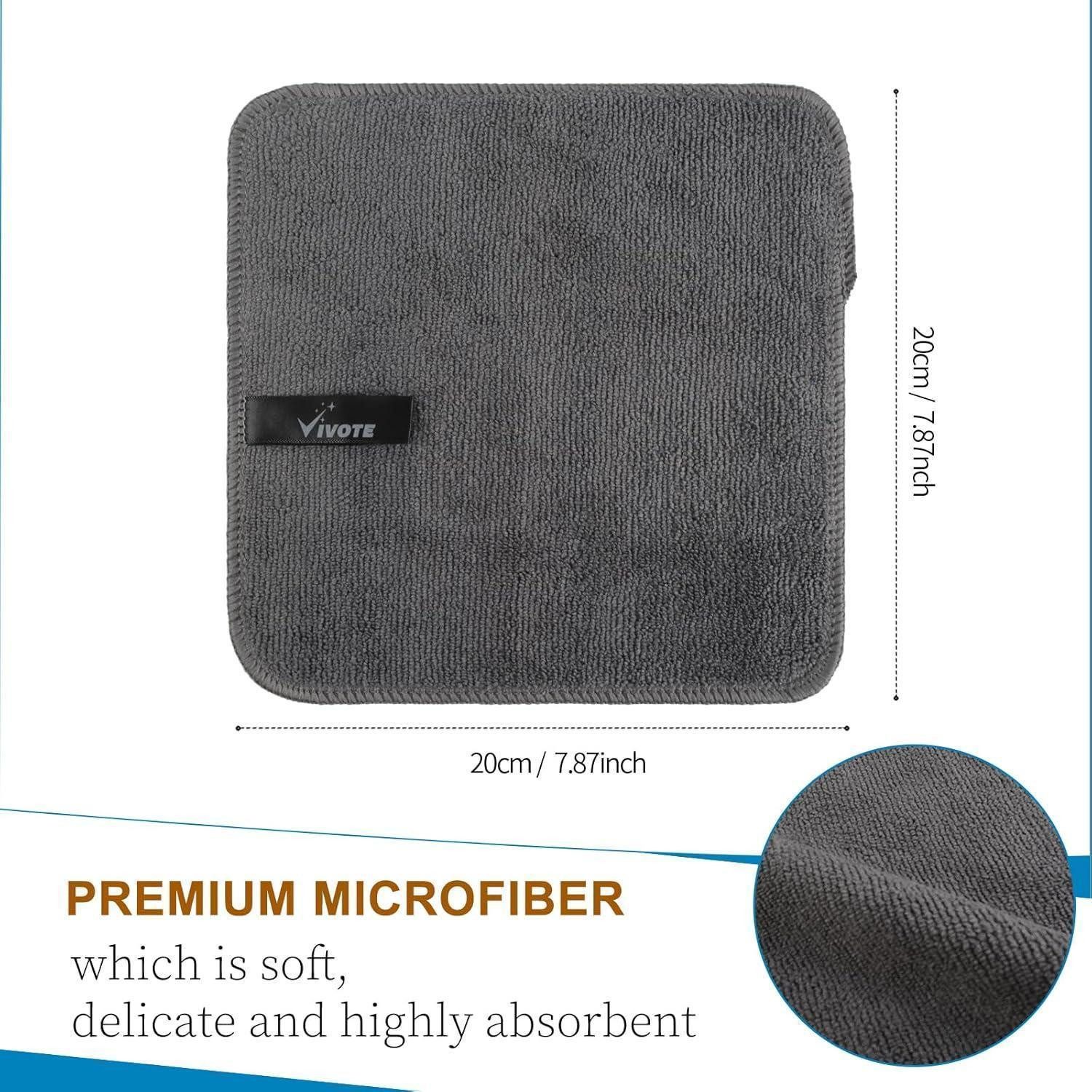 LuxusKollektion Spüllappen Microfaser Spültücher waschbar Grau 20x20 20 x 20 cm Mikrofasertuch