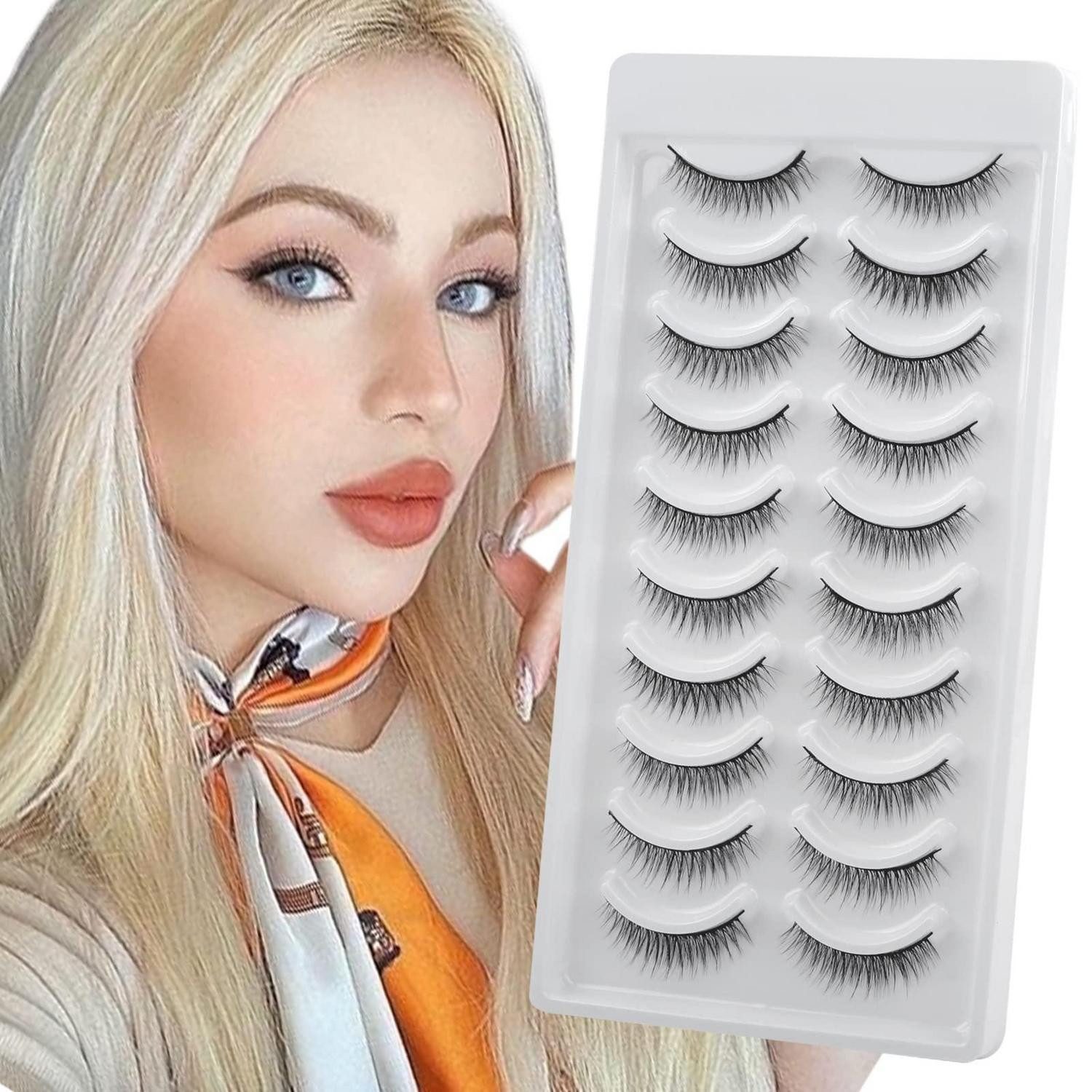LuxusKollektion Bandwimpern Falsche Wimpern Natürlicher Look 10 Paare