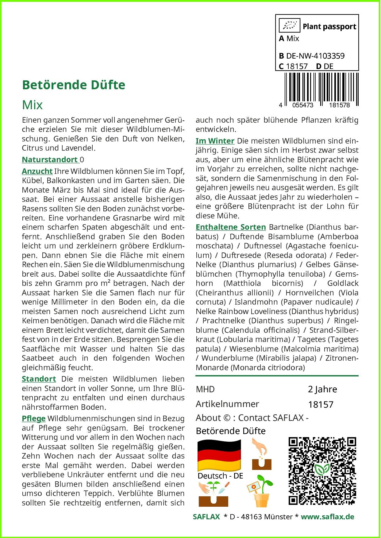 SAFLAX Blumensamen SAFLAX - Samen - Betörende Düfte
