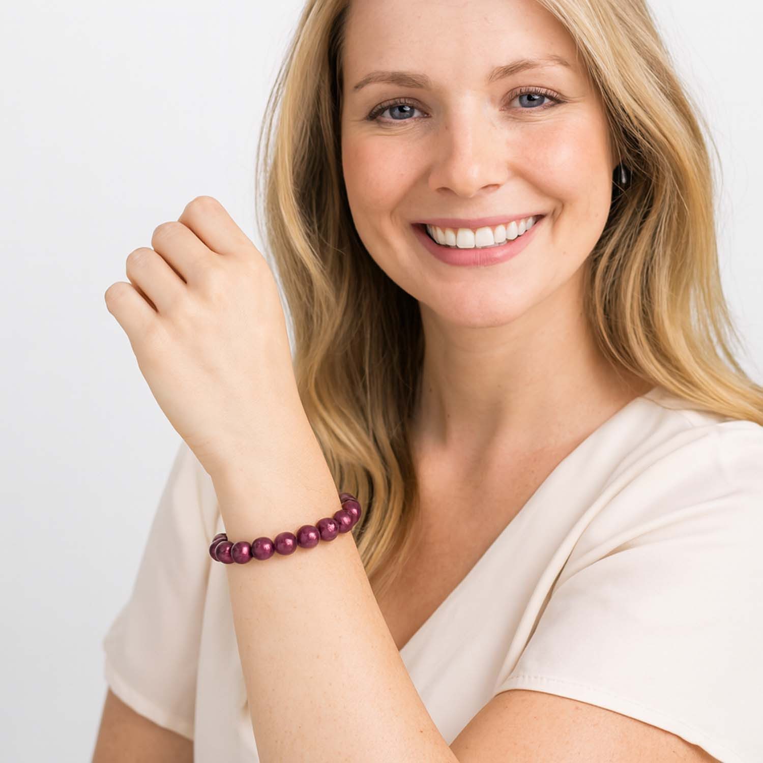 Impala Armband Perlenarmband Wonder aus 10mm Perlen, verschiedene Farben, Damenarmband bunt – Bild 2 von 2