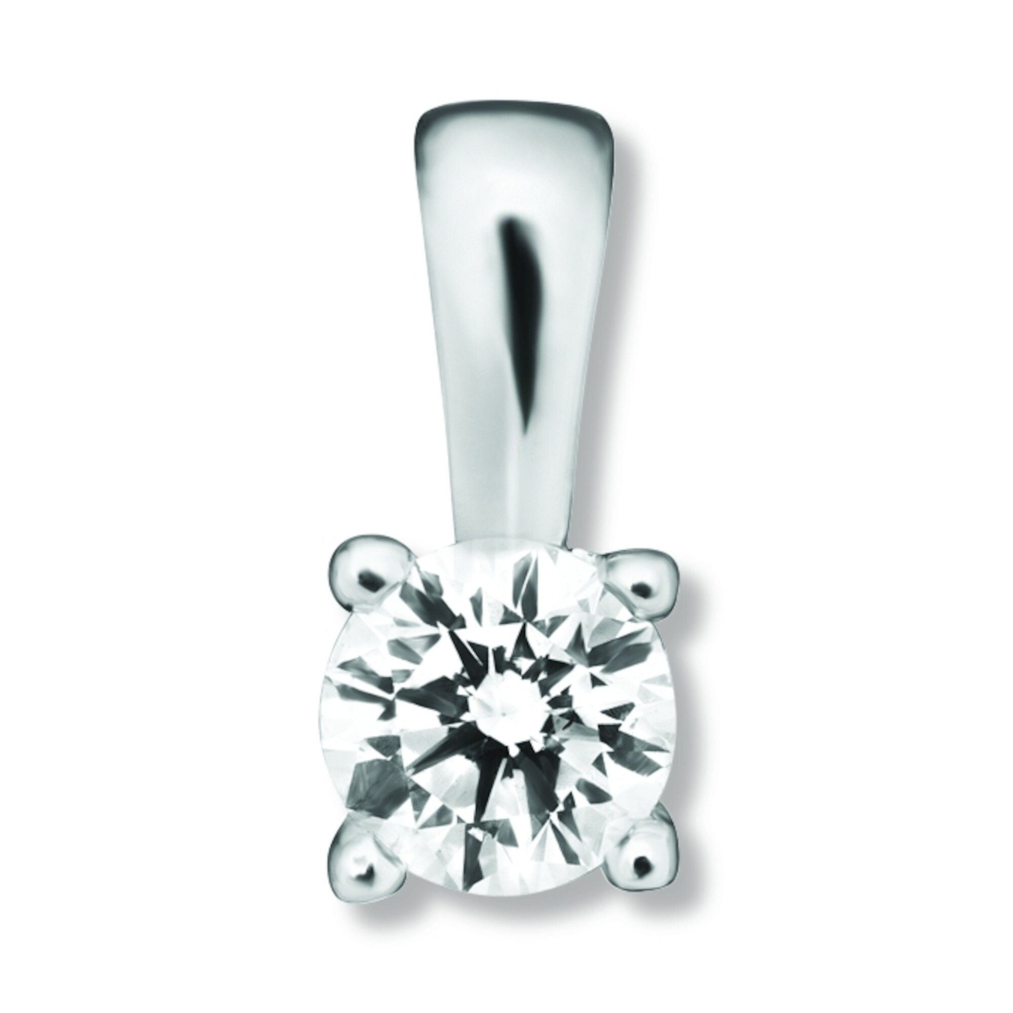 ELEMENT ct Diamant Anhänger Brillant mit Set 585 0.2 Kette aus Damen Halskette mit Weißgold, verstellbarer - Anhänger ONE Schmuckset