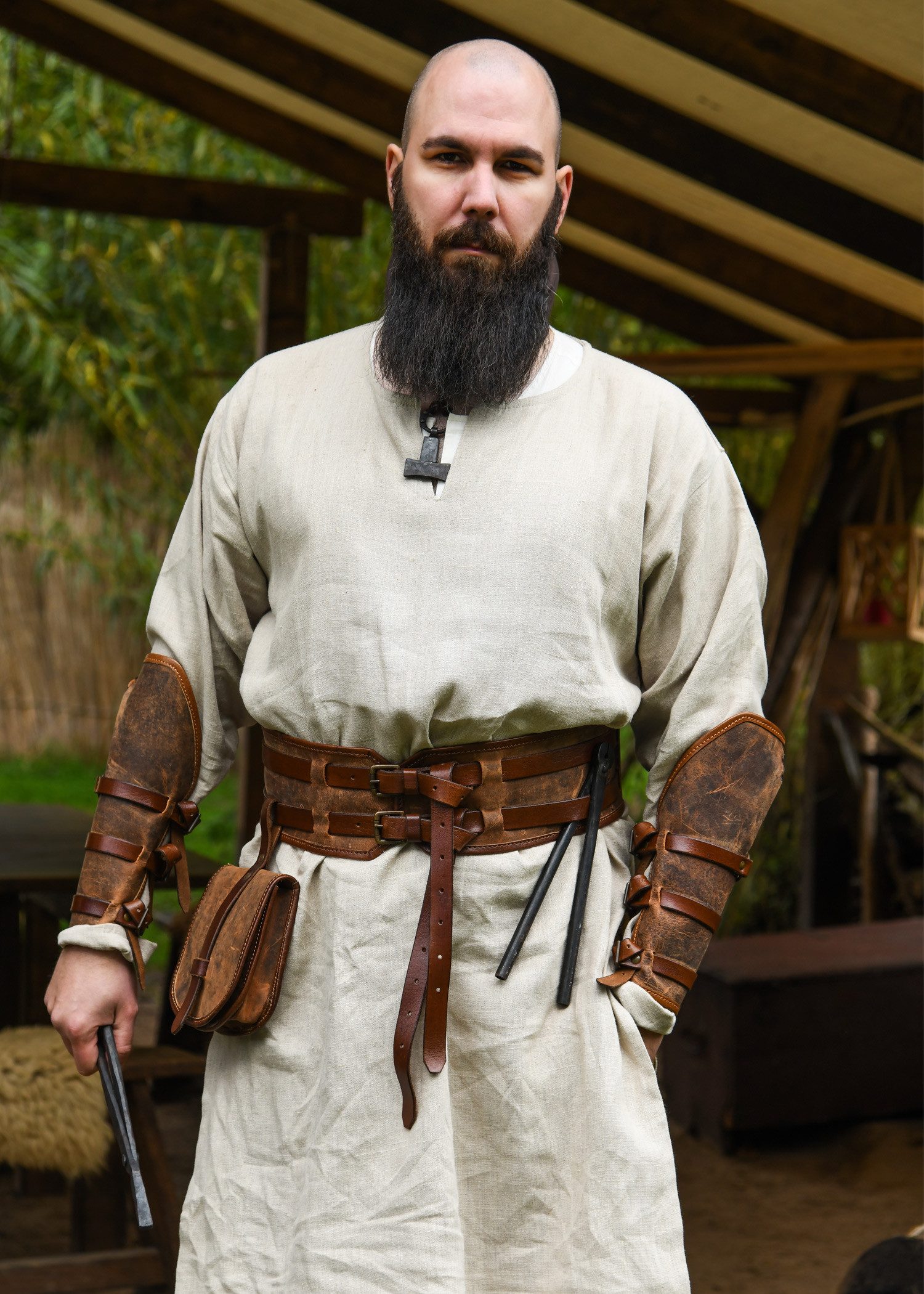 Ritter-Kostüm Gürtel aus Fettleder braun, „“Sindri