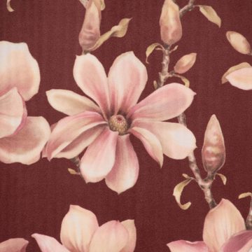 Vorhang SCHÖNER LEBEN. Vorhang Velvet Deluxe Sweet Magnolia Magnolien bordeaux, SCHÖNER LEBEN., Smokband (1 St), blickdicht, Samt, handmade, made in Germany, vorgewaschen