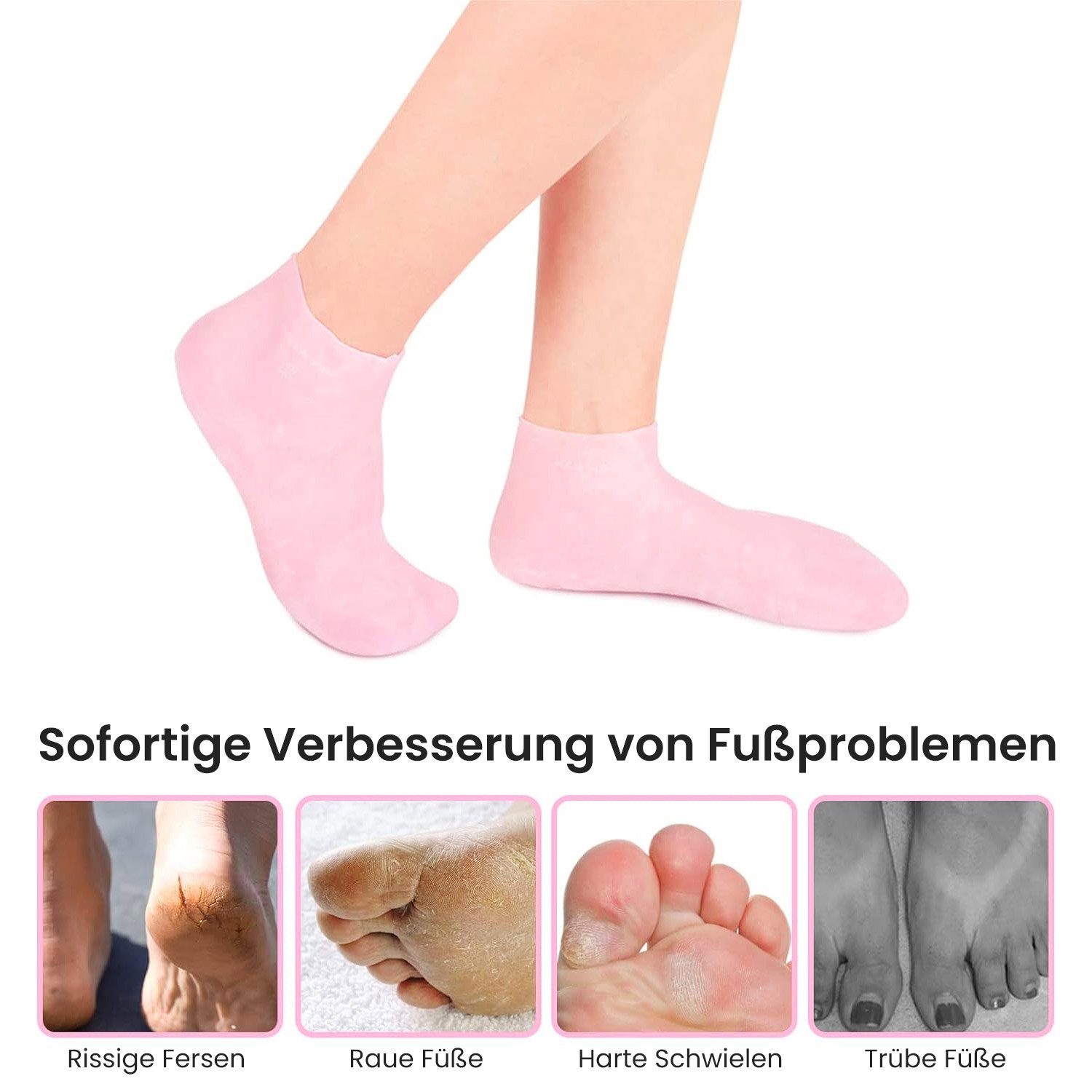 2 Silikon-Feuchtigkeitssocken, rissige trockene Fußpflege Füße Funktionssocken MAGICSHE Paar für