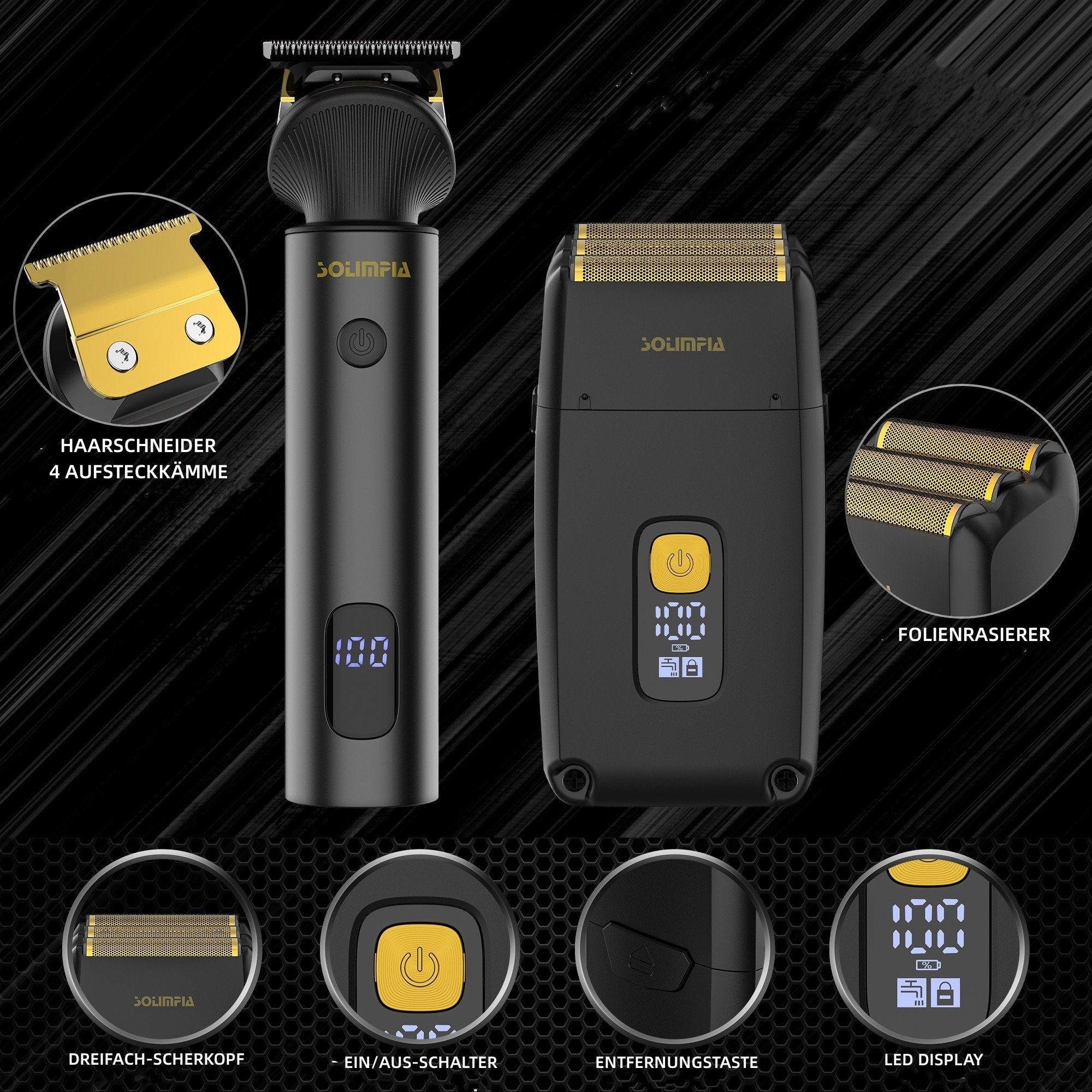Scttomon Haarschneider RSCW-767, 3-in-1-Trimmer, Elektrischer Rasierer für Herren