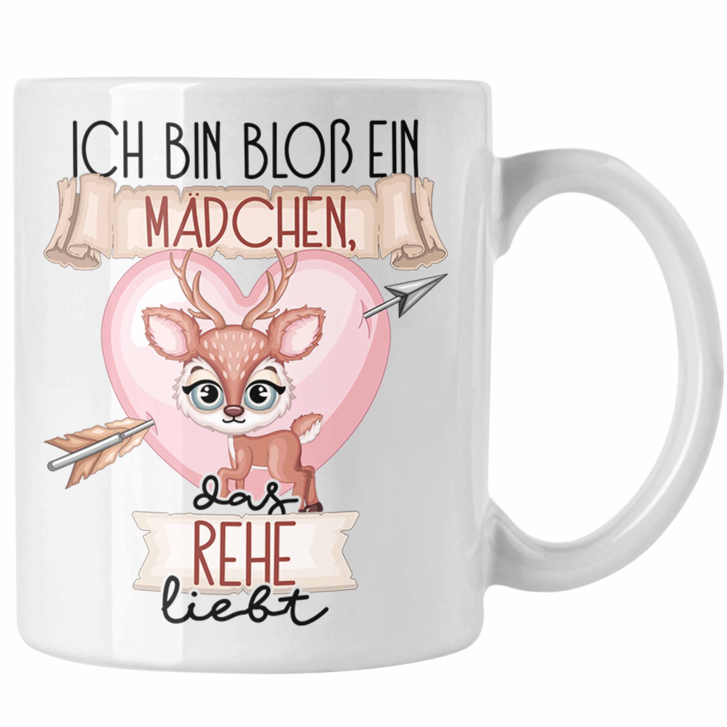 Trendation Tasse Rehe Tasse Geschenk Frauen Ich Bin Bloß Ein Mädchen Das Rehe Liebt Reh Weiss | Teetassen