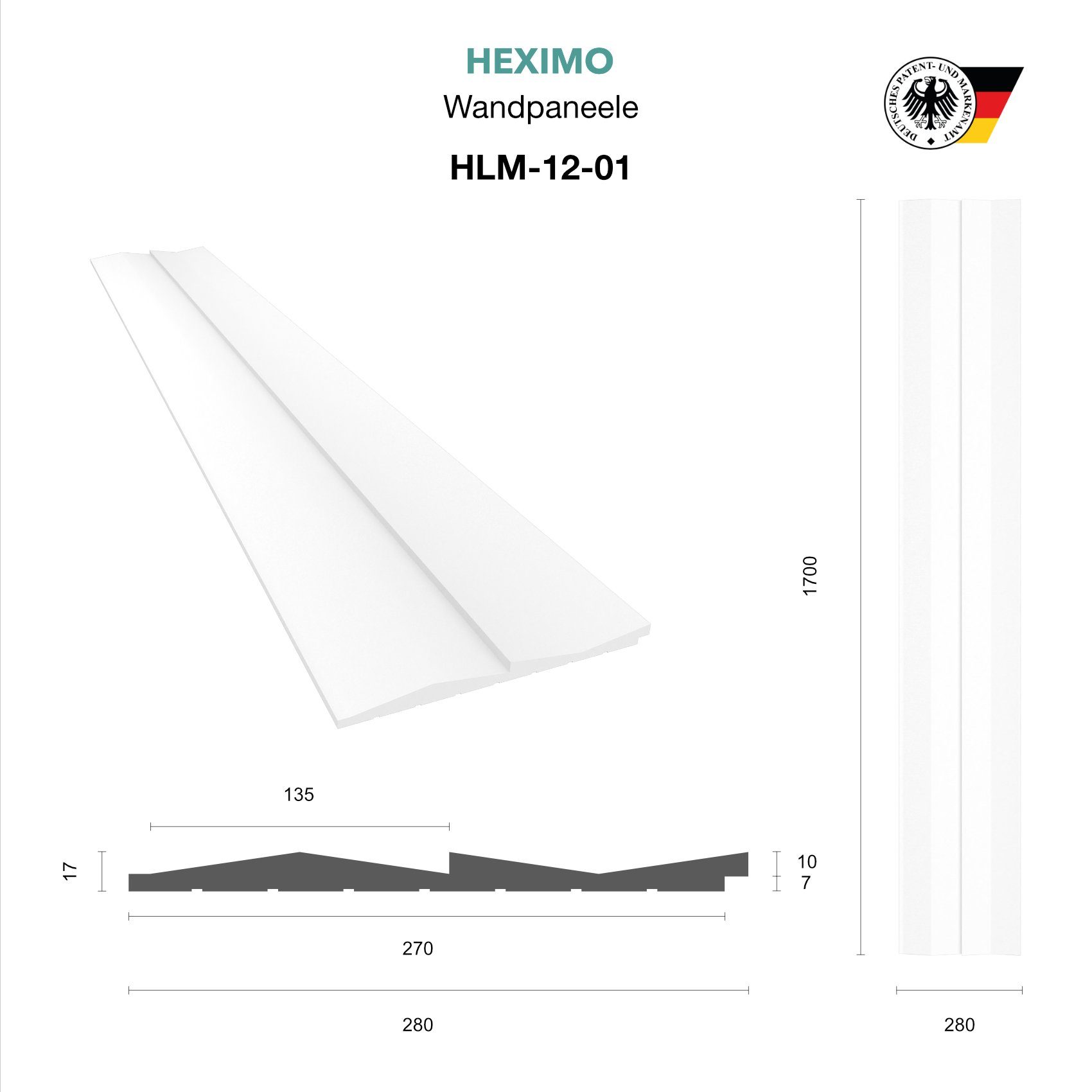 HEXIMO Wanddekoobjekt HLM-12-01 (Lamellenwand (1.84 m) günstig online kaufen