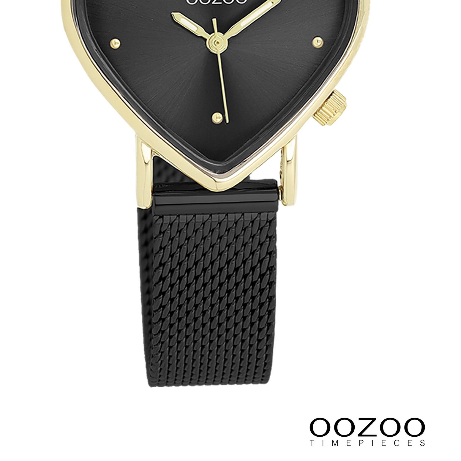 OOZOO Quarzuhr Oozoo Damen Armbanduhr OOZOO Timepieces, (Analoguhr), Damenuhr herzform, extra groß (ca28x29mm) Metallarmband, Fashion-Style