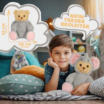 BRUBIES Kuscheltier Teddy Elefant - 25 cm Teddybär im Elefantenkostüm mit Kapuze (Plüschtier für kuschelige Abenteuer, 1-St), Kuscheltier Geschenk für Kinder