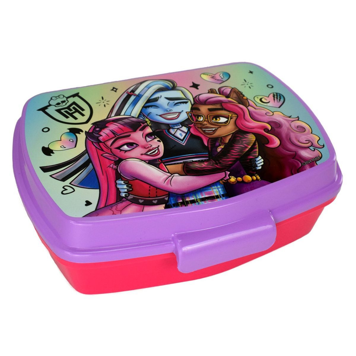 Stor Lunchbox Monster High Lunchbox in Lila / Rosa Mädchen Motiv 17,5 x 14 x 6 cm, Kunststoff, authentisches Design