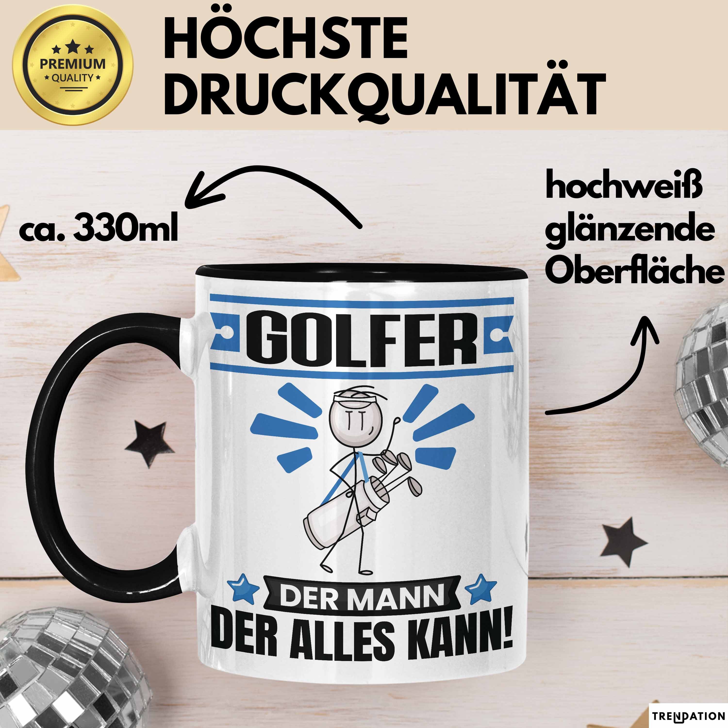 Trendation Tasse Golfer Tasse Geschenk für Golfer Der Mann Der Alles Kann Geschenkidee, Keramik