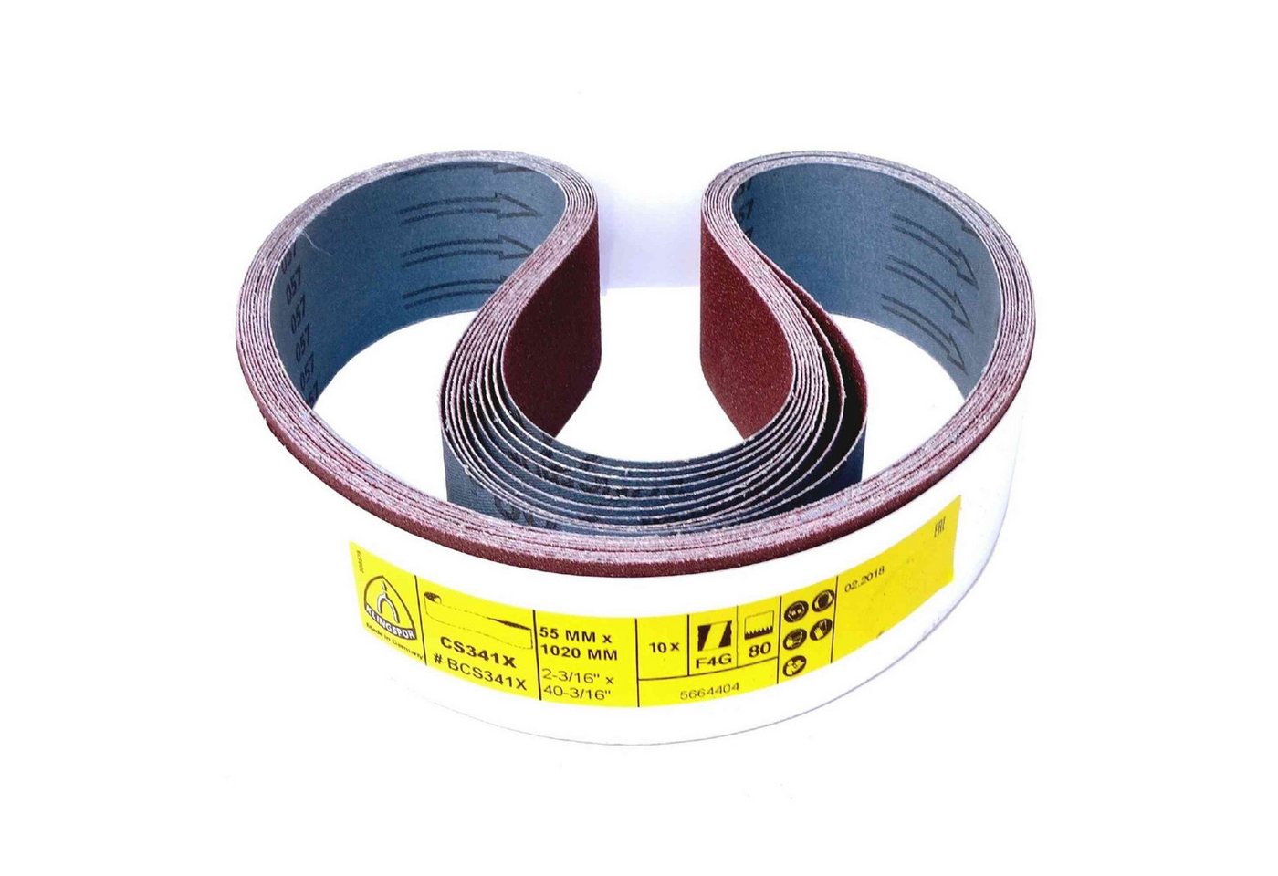 Thumbnail - Klingspor Schleifpapier 6er Set Klingspor Nass-Schleifband CS341X, 55 x 1020 mm, nach Wahl, (CS 341 X, 6 St)