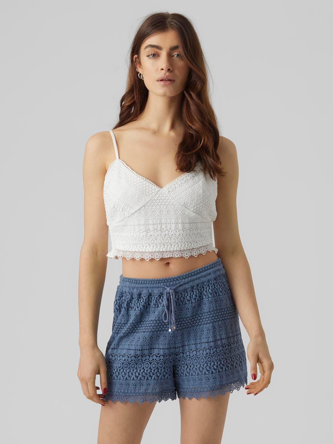 Vero Moda Spaghettitop VMHONEY LACE V-NECK CROPPED TOP WVN