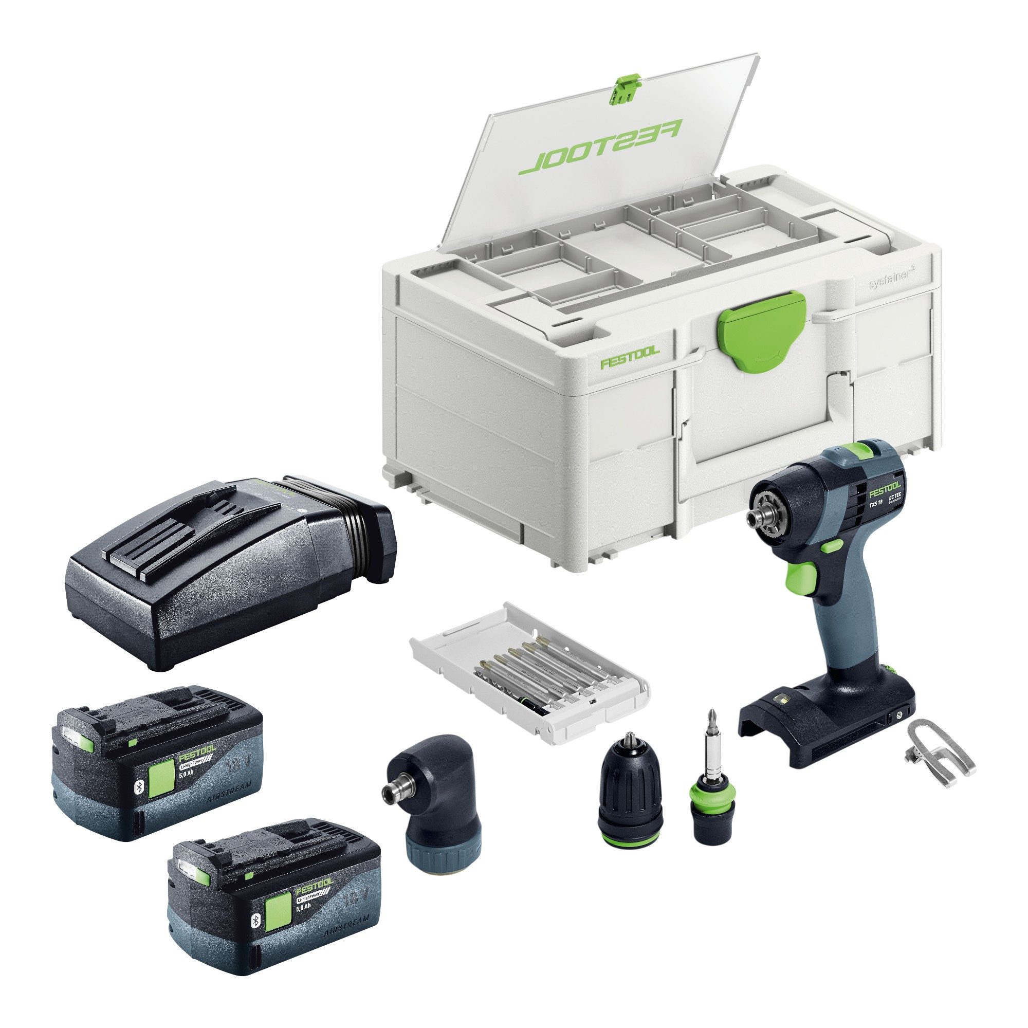 FESTOOL Akku-Schrauber TXS 18-Basic-Set Akku Bohrschrauber 18 V 40 Nm Brushless + 2x Akku