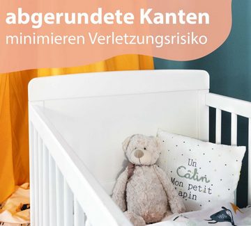 Alcube Babybett TIMO, Kinderbett 60x120 cm ohne Matratze aus Kiefernholz