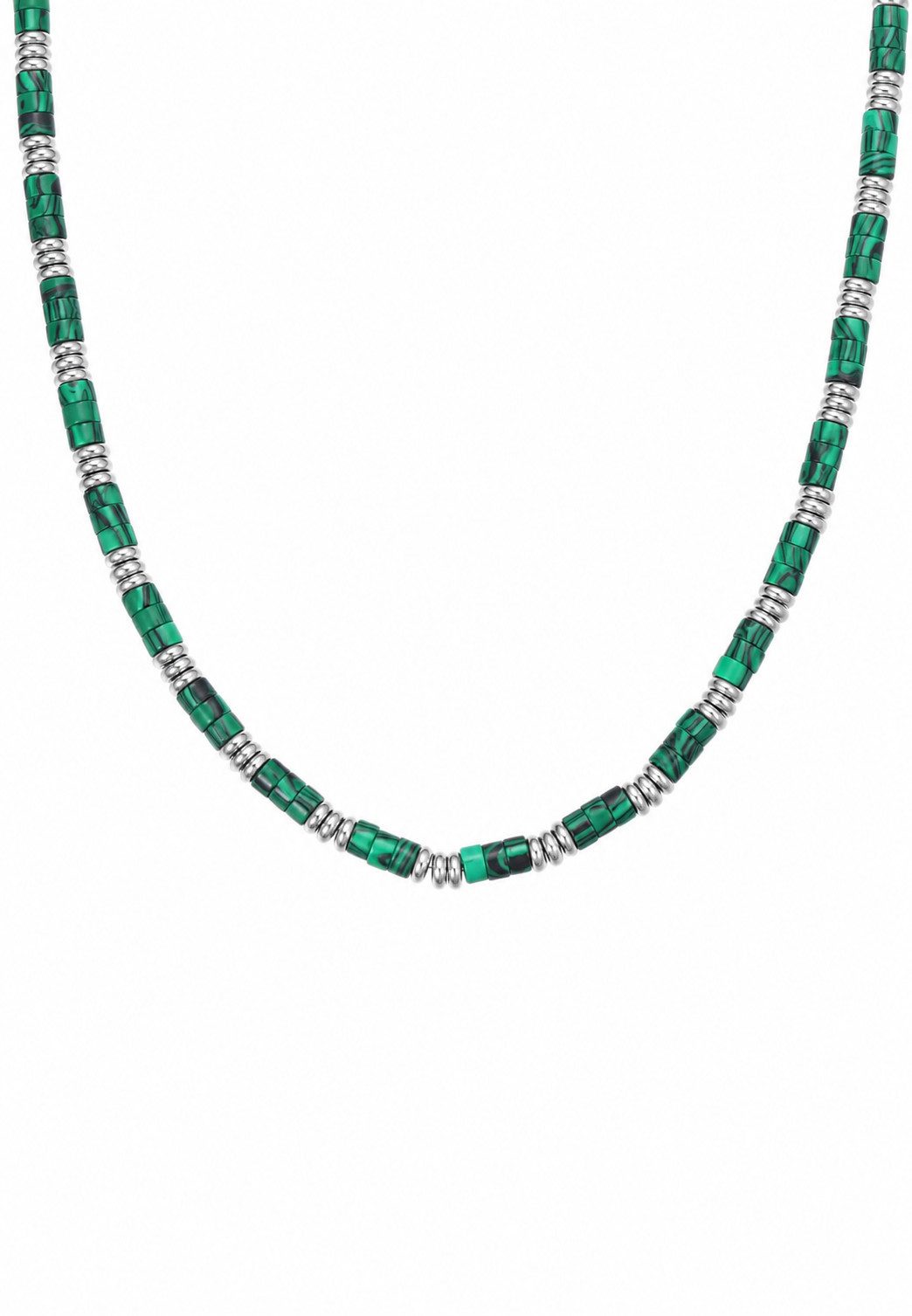 Hey Happiness Statementkette Chunky Bead, strukturiert in Grün oder Schwarz, Statement Damen Beaded Kette wasserfest, für Sommer Layerings