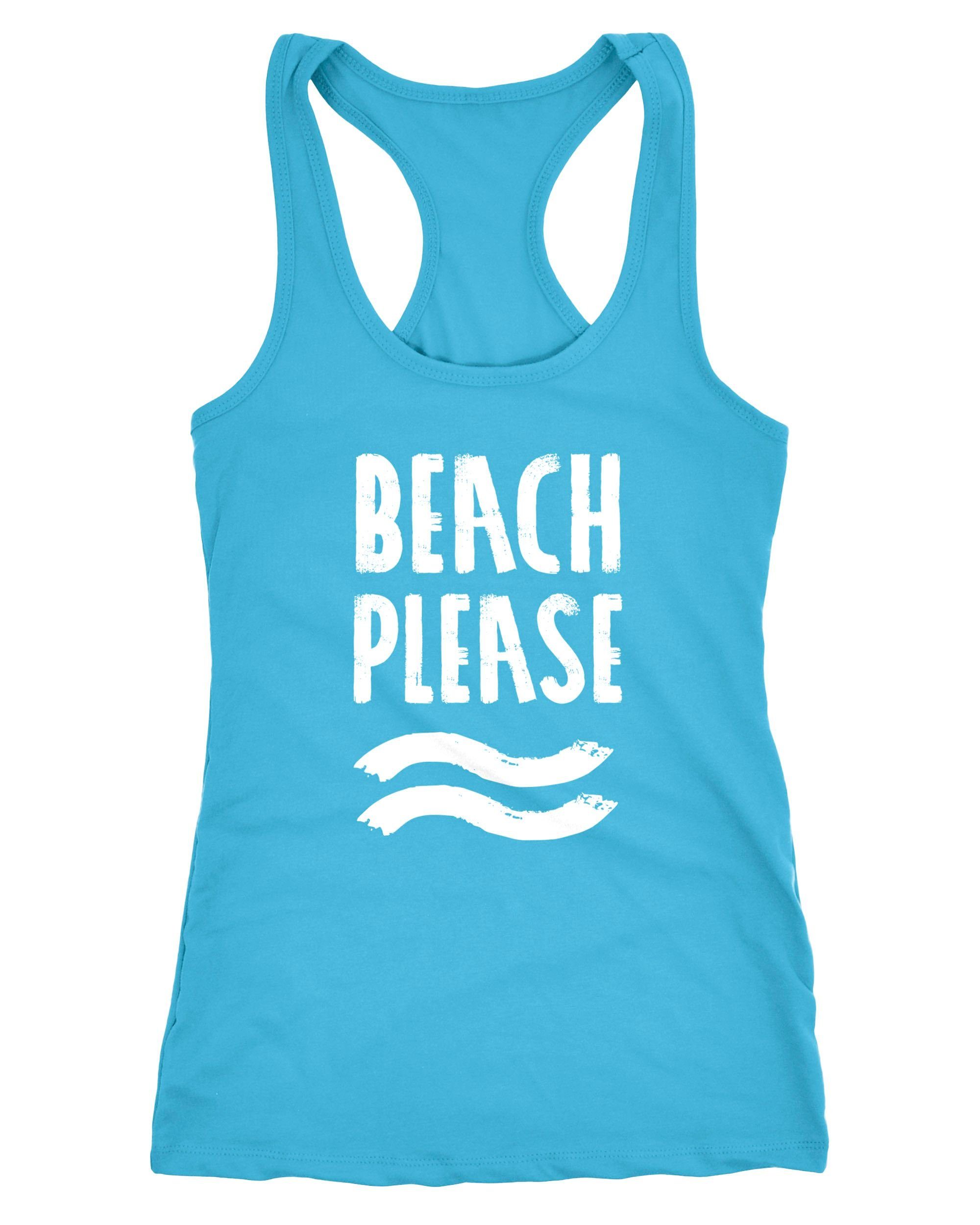 Neverless Tanktop Damen Tank-Top Beach please Racerback Neverless®