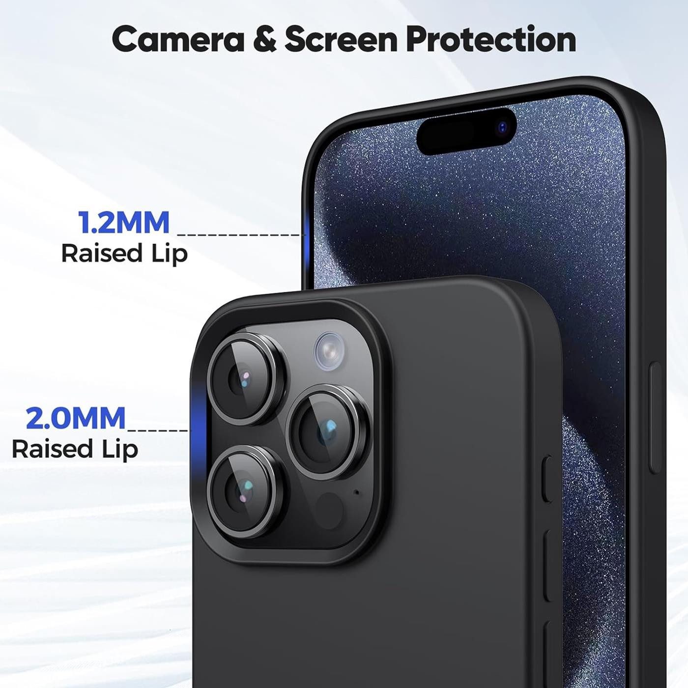 CoolGadget Handyhülle Handy Schutzhülle für Apple iPhone 16 Pro matt schwarz 6,3 Zoll, Silikon TPU Hülle Schutz Tasche Cover schlicht Slim Case – Bild 4 von 5