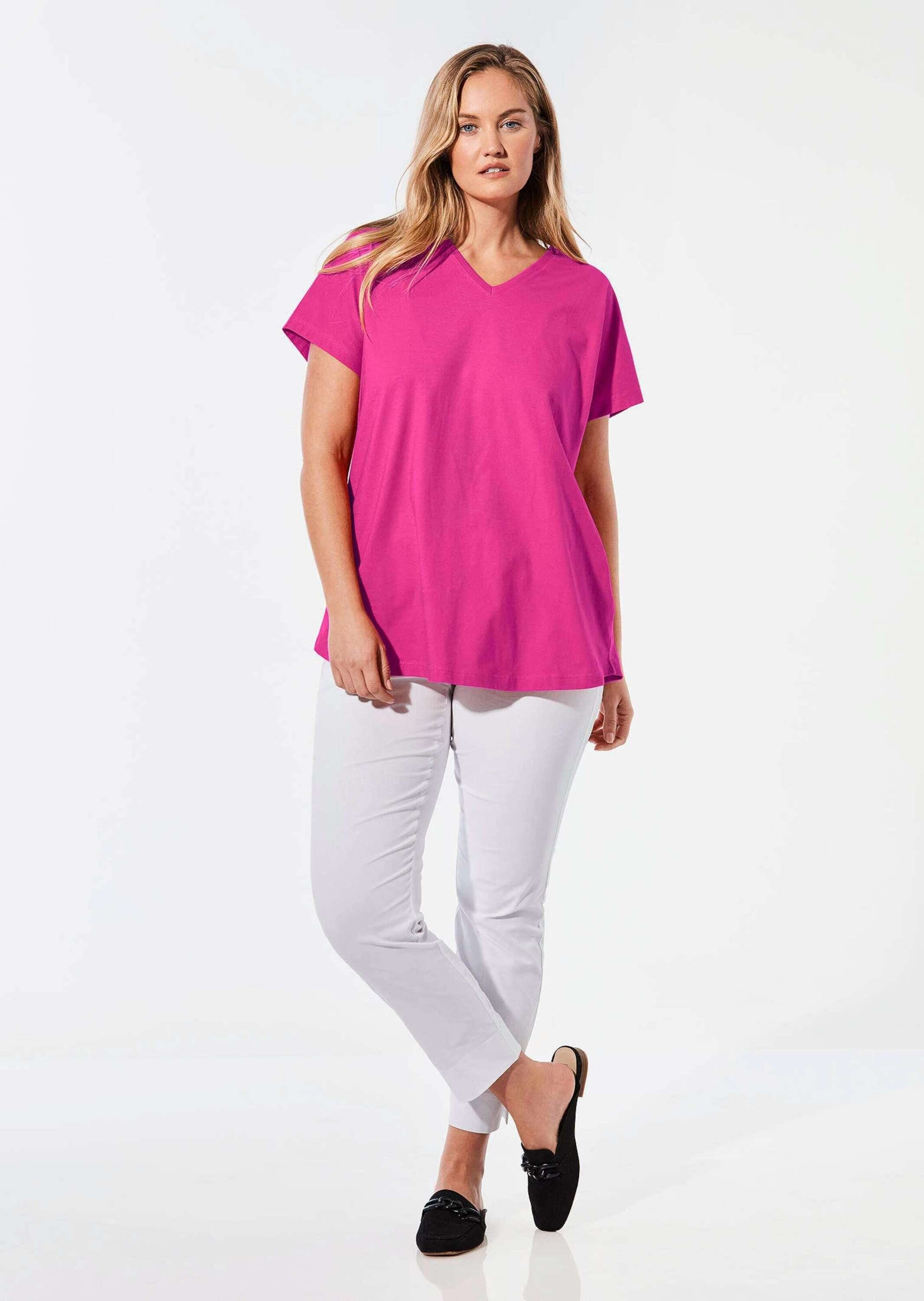 GOLDNER T-Shirt Shirt mit V-Ausschnitt (CURVY) günstig online kaufen