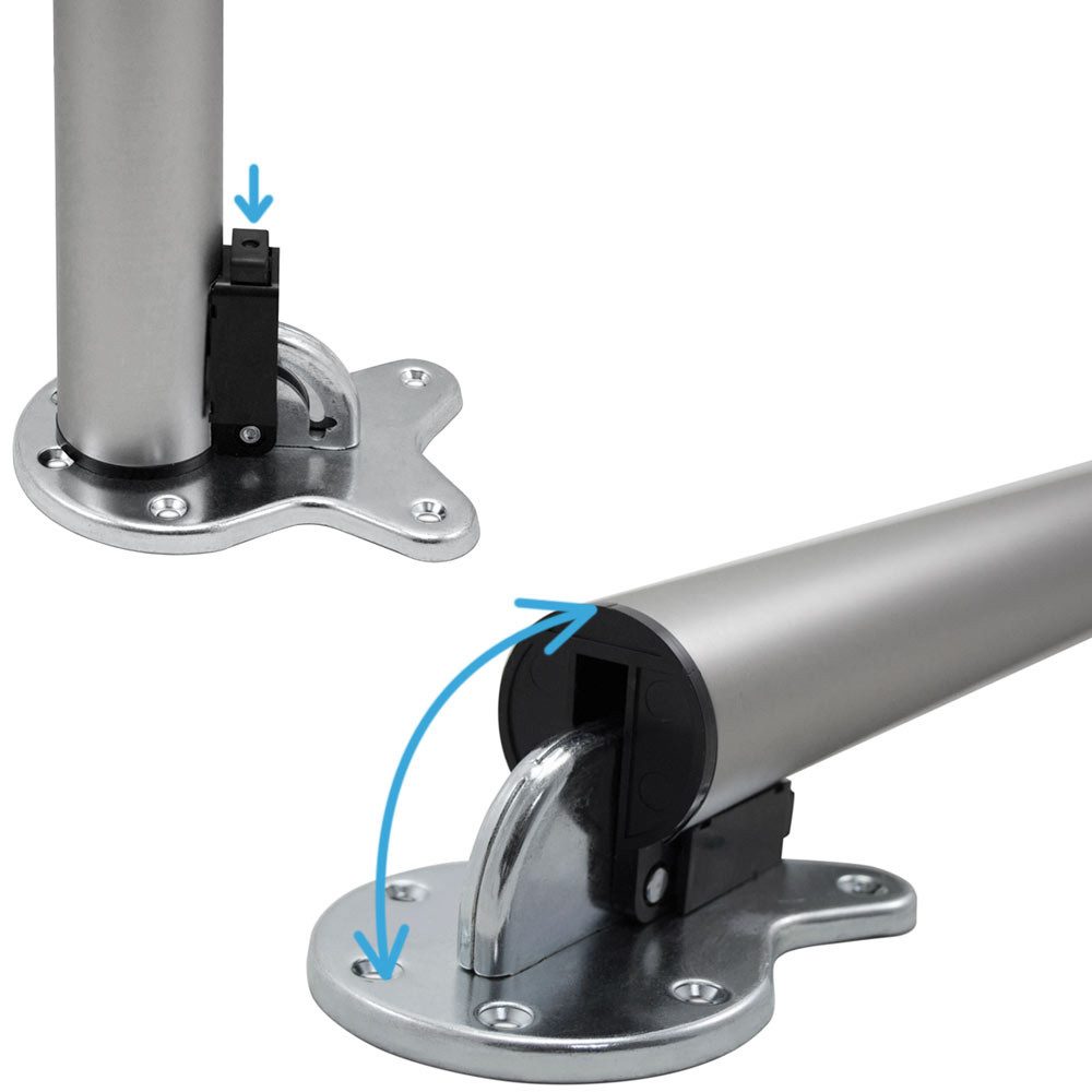 V2Aox Tischbein Stahl 4 Tischbeine Möbelfüße Höhenverstellbar Klappbar Ø 50mm 1100mm