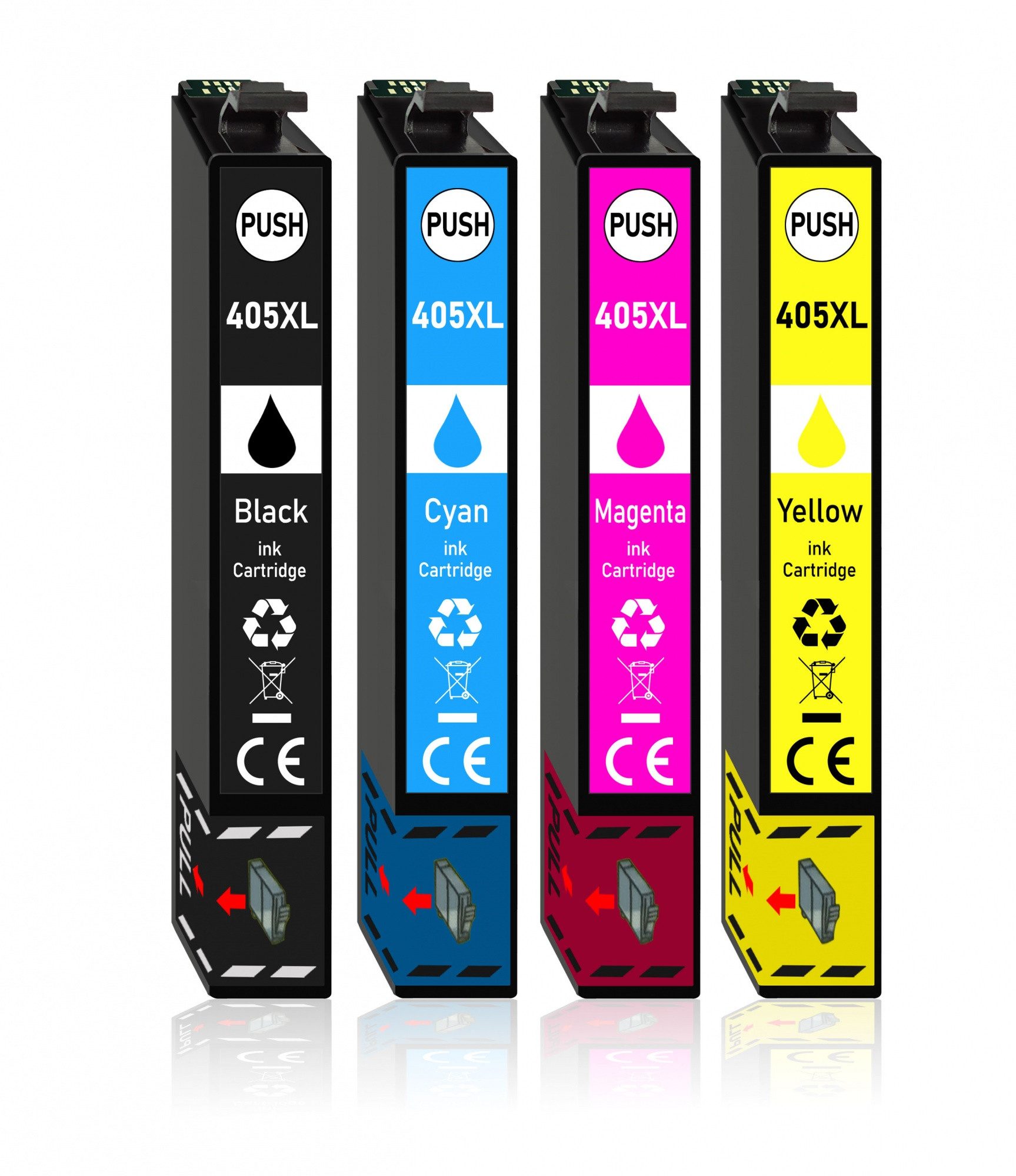 Druckerparadies 4er Pack Druckerpatronen 405 405XL kompatibel für Epson WF-4820 Tintenpatrone (4-tlg)