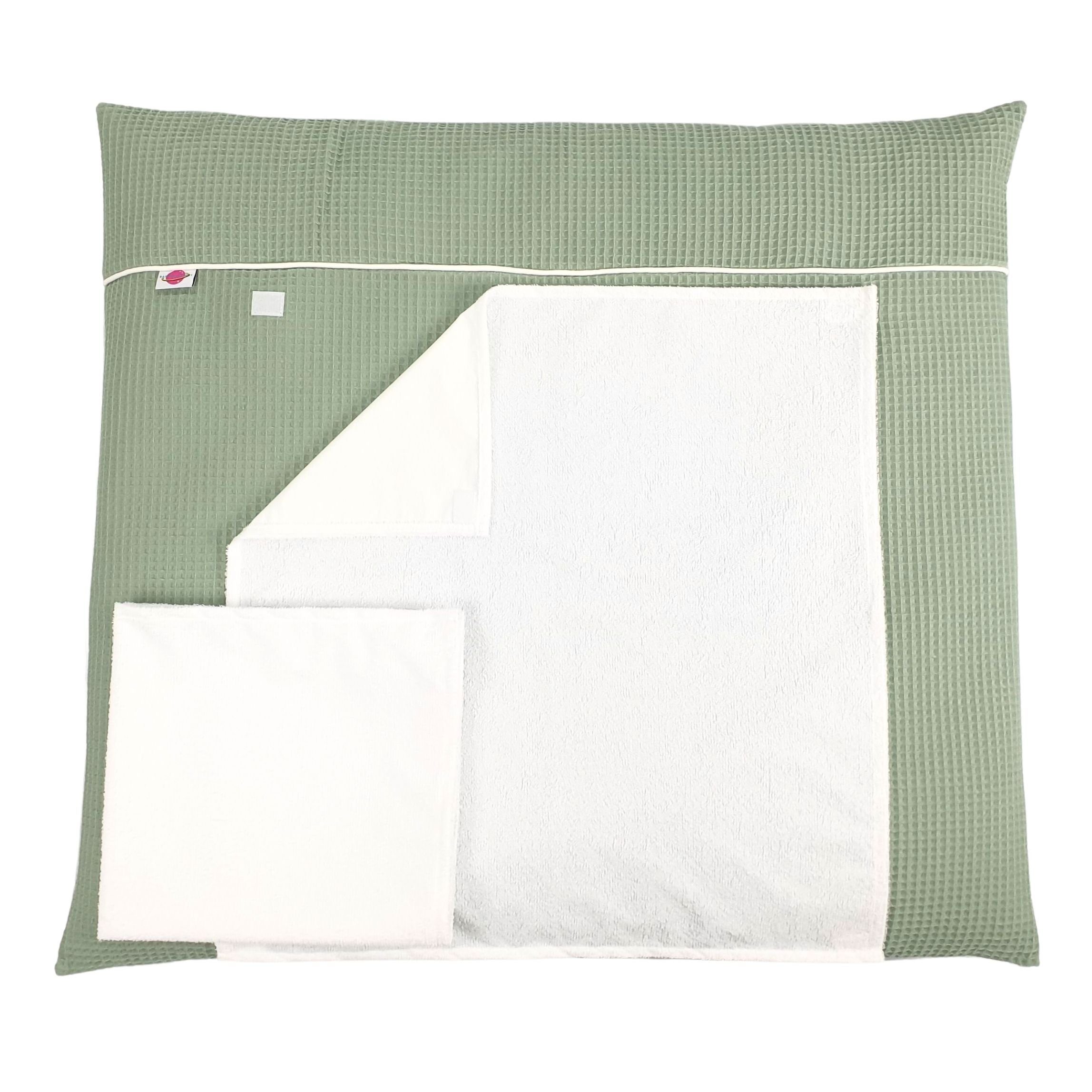 Babymajawelt Wickelauflage Stoff Wickelauflage Waffel Super Soft 70x75 cm, 3 Teile Unifarben (3 Teile, 3-tlg., Wickeltischauflage + 2 Frotteebezüge), Plastikfrei, Waschbar, Weich, Allergiker geeignet, Made in EU