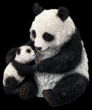 Figuren Shop GmbH Tierfigur Panda Figur - Mutter mit Baby - Dekoration Tierfigur Pandabär