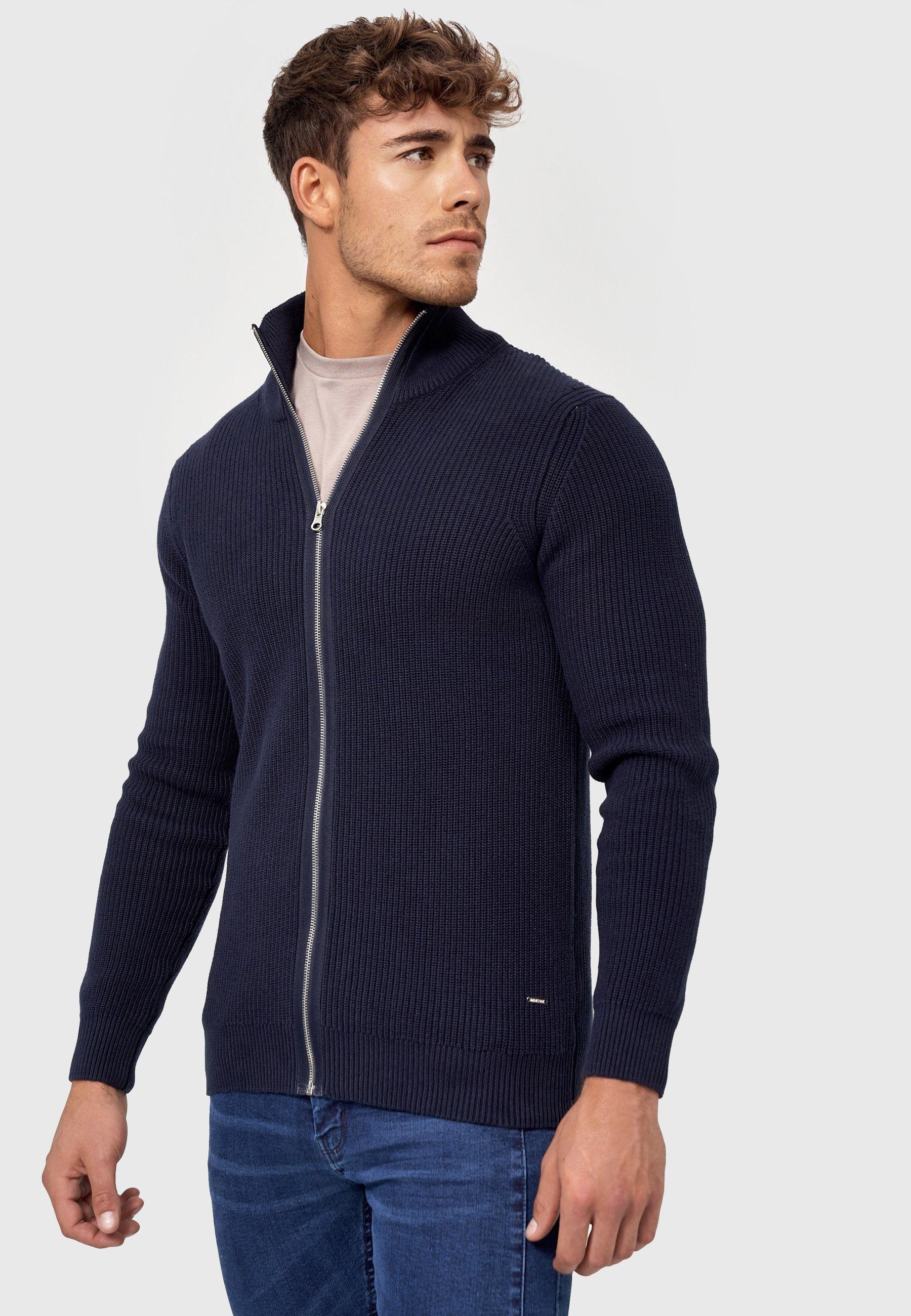 Indicode Navy Strickjacke Dodson