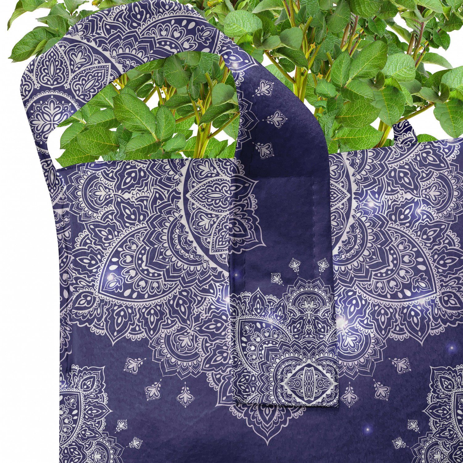 Pflanzen, Griffen Retro Stofftöpfe Round für Abakuhaus hochleistungsfähig Ethnisch Pflanzkübel Floral Ornament mit
