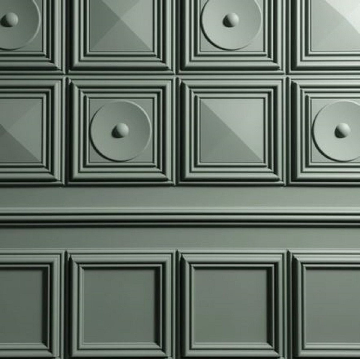 Thumbnail - Casa Padrino Zierleiste 3D Paneel Weiß 33,3 x 3,5 x H. 33,3 cm - Wandpaneel - Deckenpaneel - Wanddeko im Barockstil