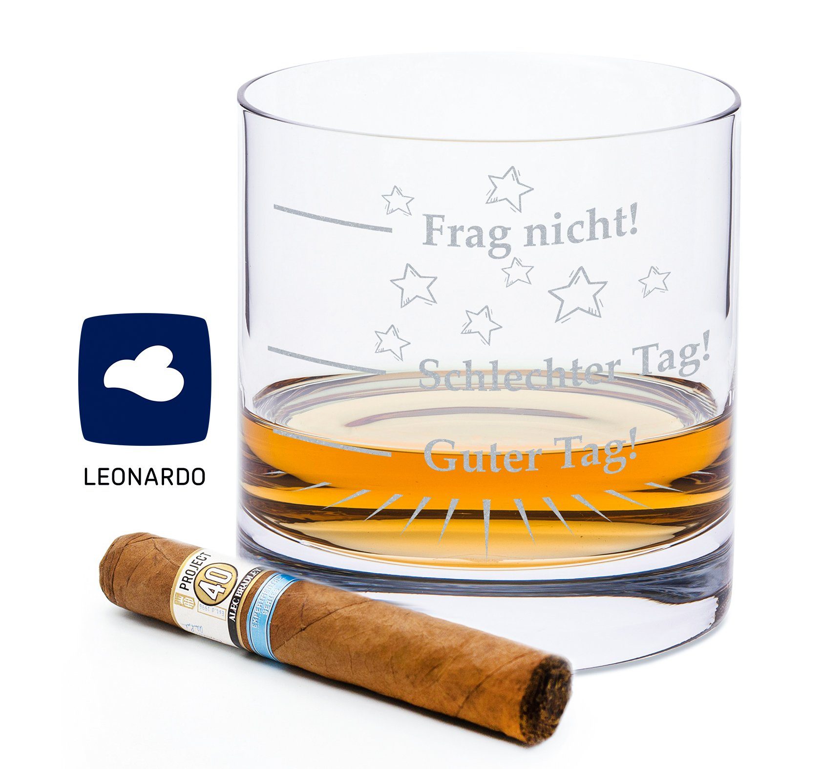 Whiskyglas mit Gravur - Schlechter Tag, Guter Tag - Frag nicht! - Geschenk -
