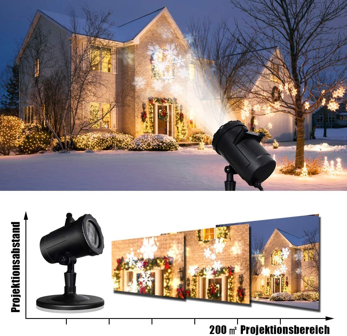 Produktbild von LED Projektor Weihnachten Außen Garten Deko Beleuchtung Projektionslampe Laser