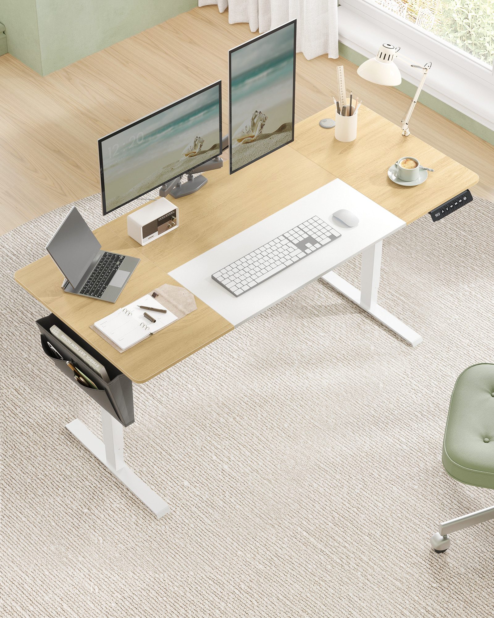 SONGMICS Schreibtisch Höhenverstellbarer elektrisch, USB-C-Anschluss (mit S günstig online kaufen