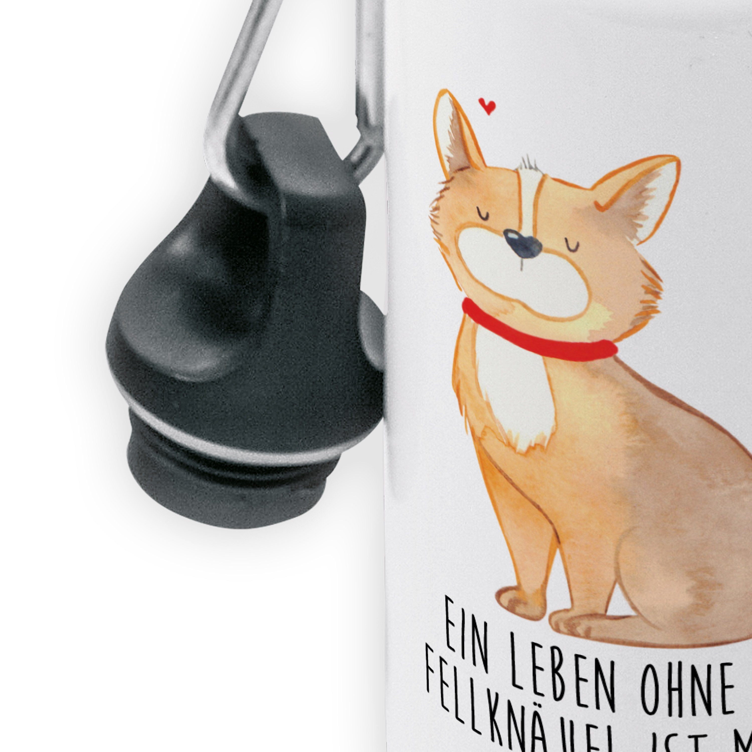Hundeglück Weiß Mrs. Herz, Panda - Geschenk, Corgie, & Hundebes Trinkflasche Mr. Liebe, niedlich, -