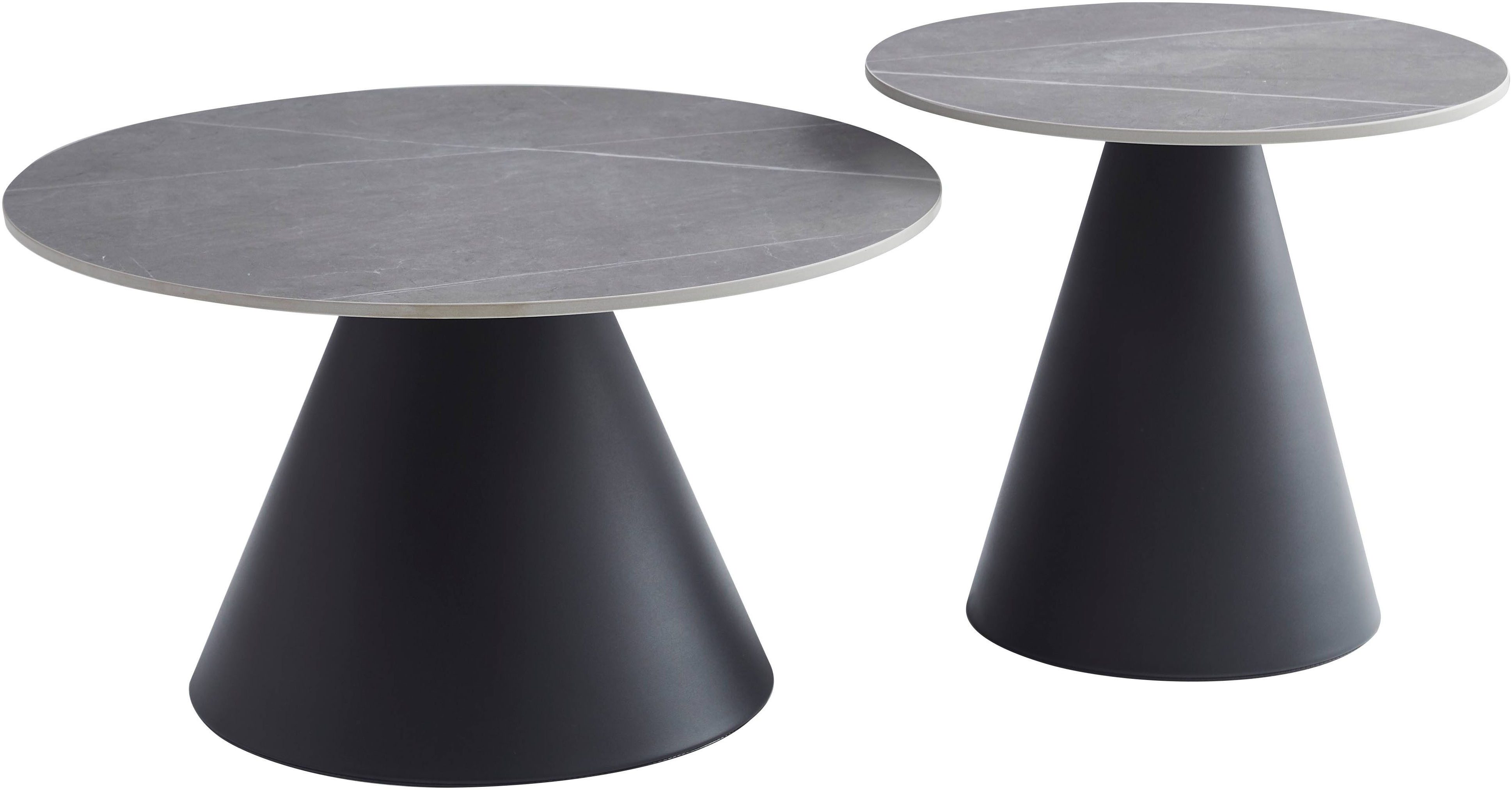 HELA Couchtisch DUSTIN (Set, 2-St), 2er Set Couchtisch, rund, Sintered Ston günstig online kaufen