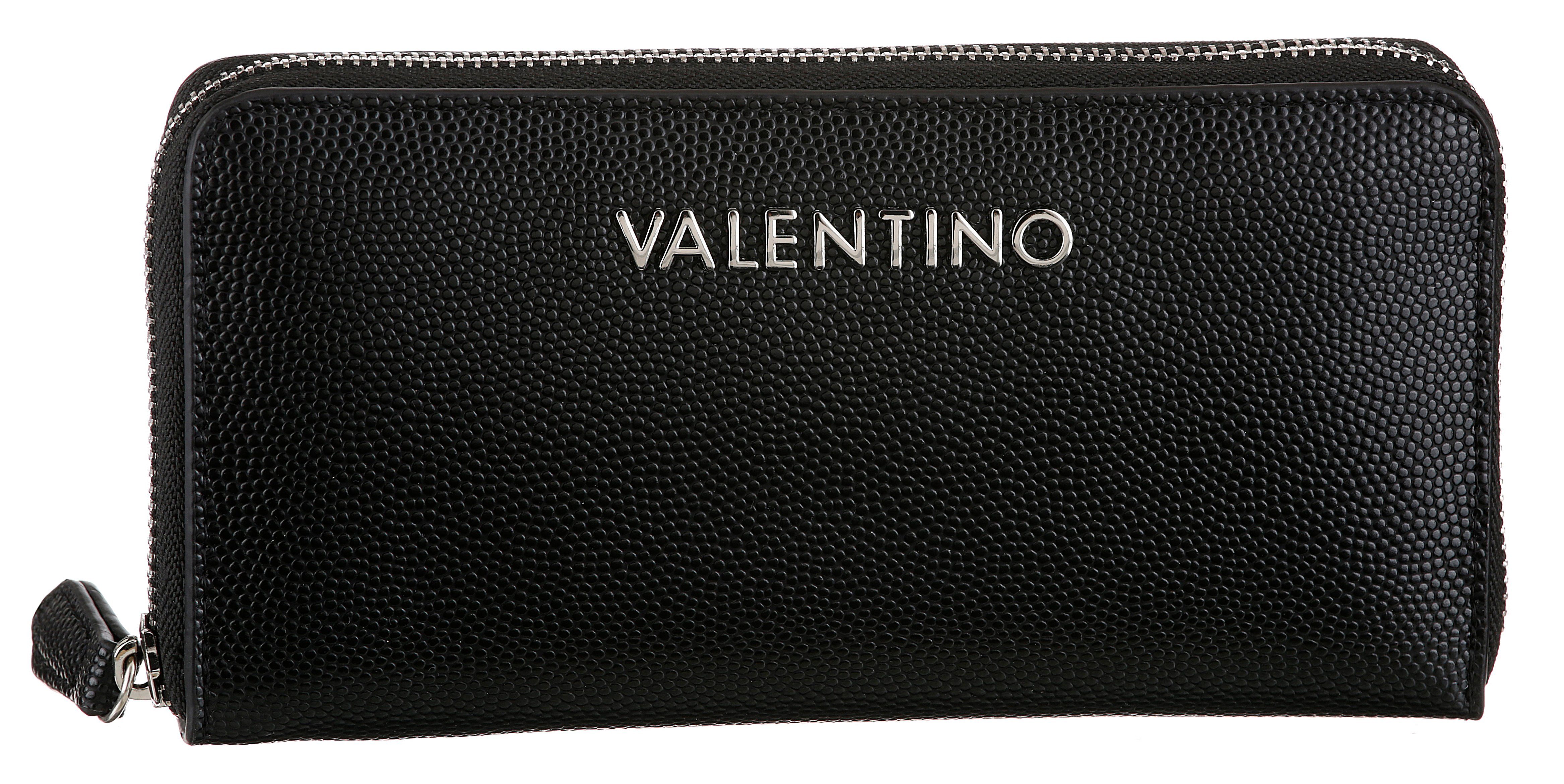 VALENTINO BAGS Geldbörse DIVINA, mit leicht genarbter Oberfläche und silberfarnene Details schwarz