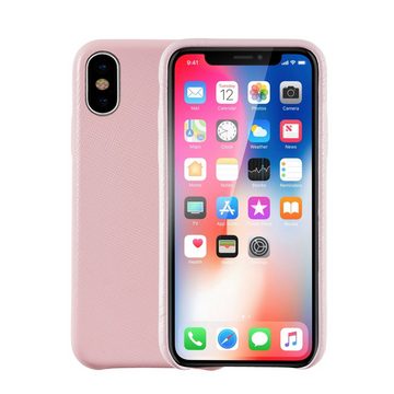 KMP Creative Lifesytle Product Handyhülle Echtleder Schutzhülle für iPhone X Rose 5,8 Zoll