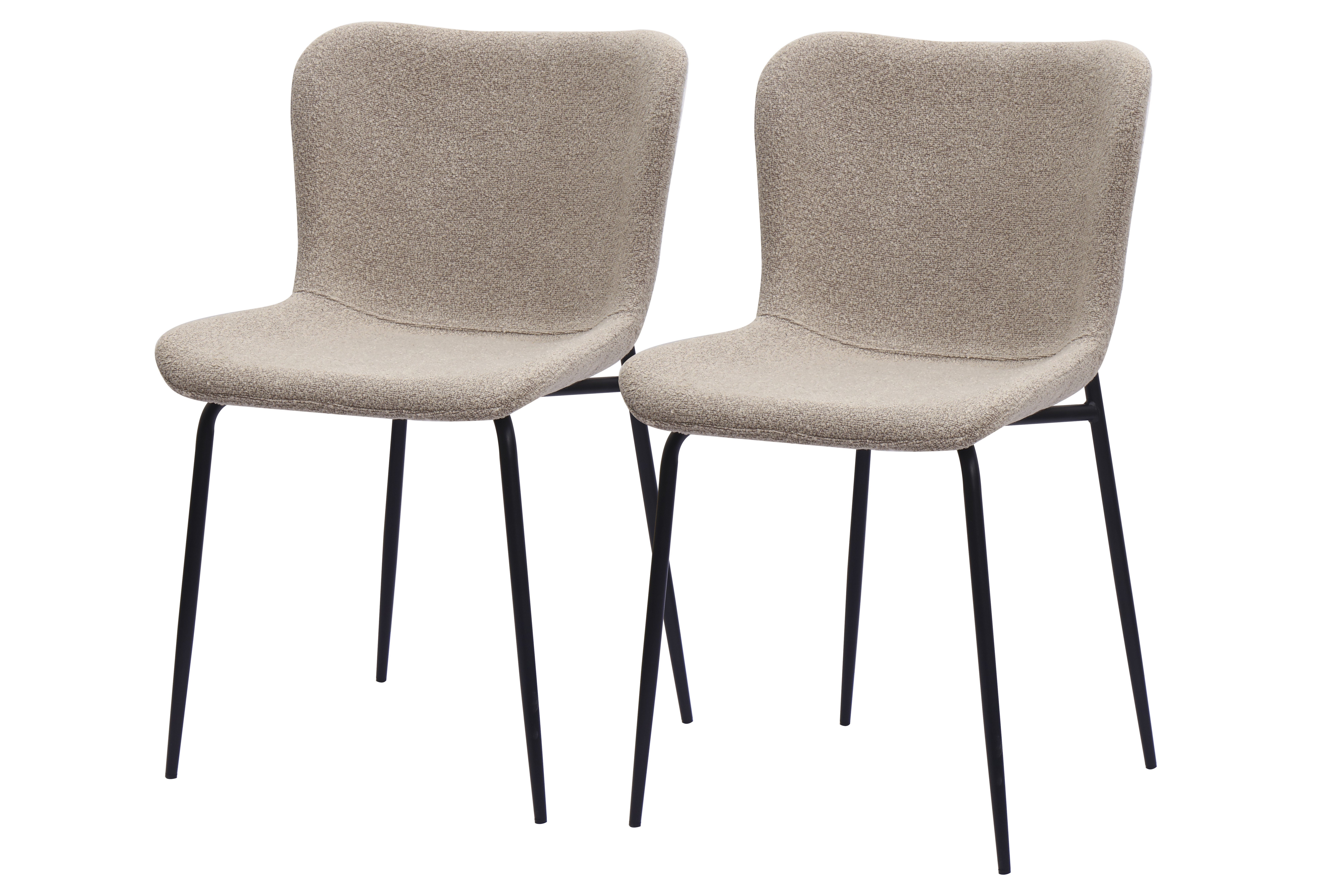 NJLyuhome Polsterstuhl 2er Set Bouclé-Stuhl mit Metallbeinen, Moderner Schlafzimmer-Stuhl (2 St), Komfortabler Sessel mit ergonomischer Rückenlehne