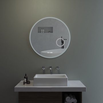 AQUABATOS Wandspiegel Spiegel rund Wand mit Beleuchtung 60x60 80x80cm
