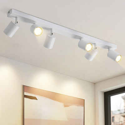 Nettlife LED Deckenstrahler Weiß mit 1/5/6 Flammig Deckenlampe Deckenleuchte Deckenspots GU10, Schwenbar 330°, ohne Leuchtmittel, für Wohnzimmer Schlafzimmer Küche Flur