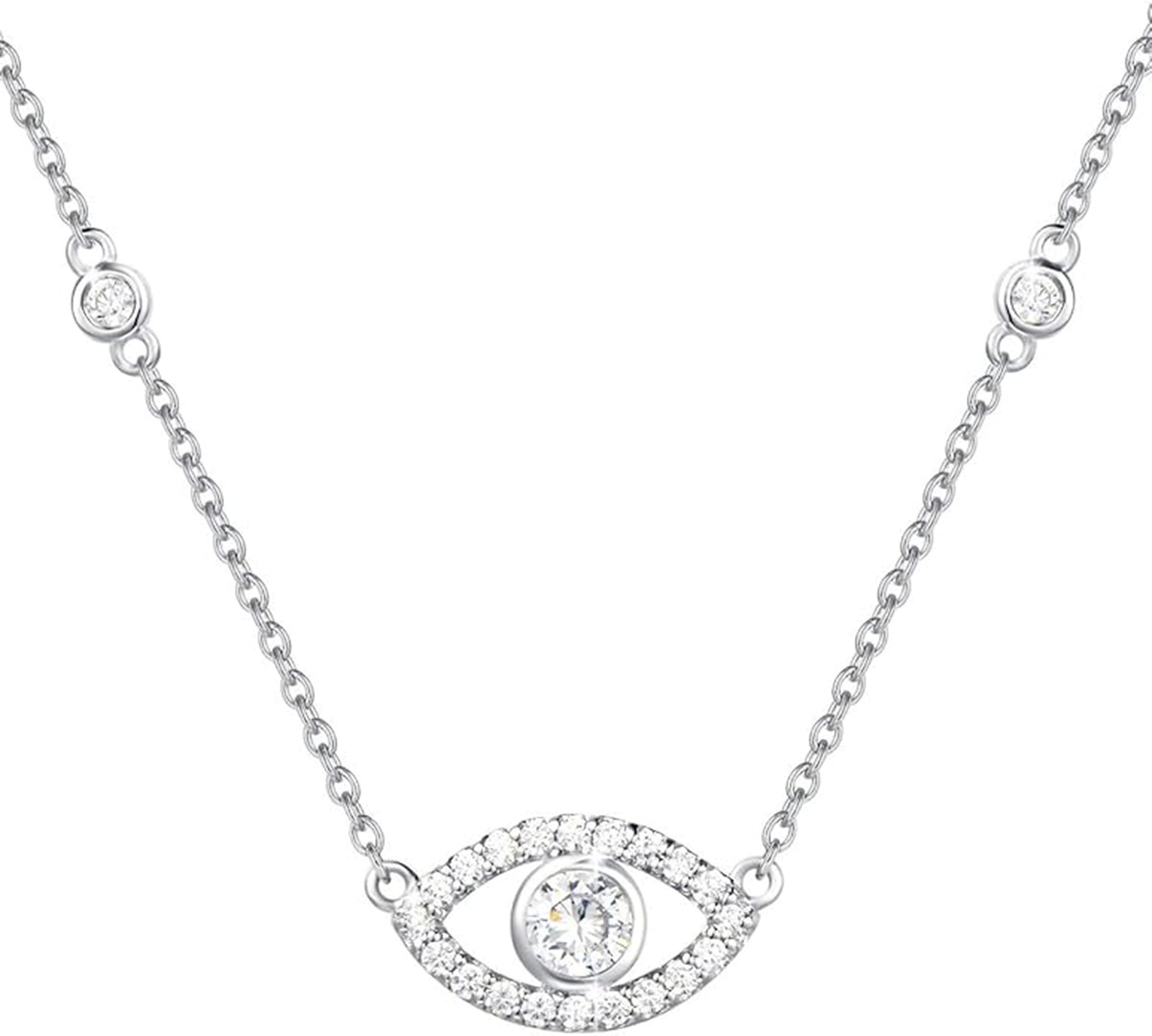 Jumpeak Kette mit Anhänger 585 Gold, im Labor gezüchtete Diamanten, augenförmige Kette, Verstellbar, perfektes Weihn-/Geburtstags-/Hochzeitsgeschenk für sie