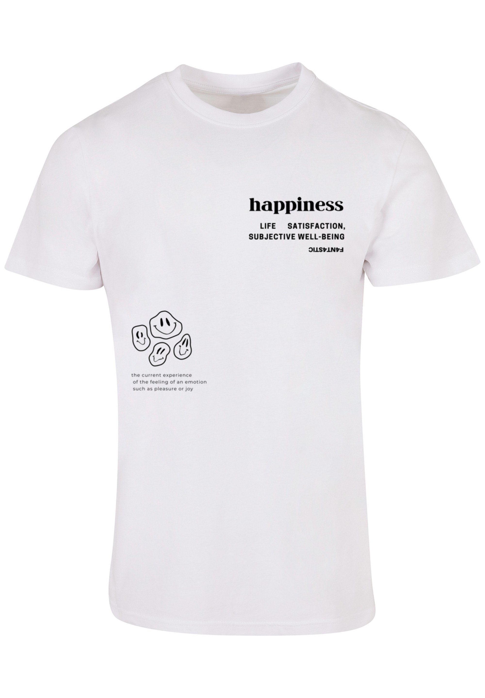 T-Shirt UNISEX F4NT4STIC weiß TEE happiness Print