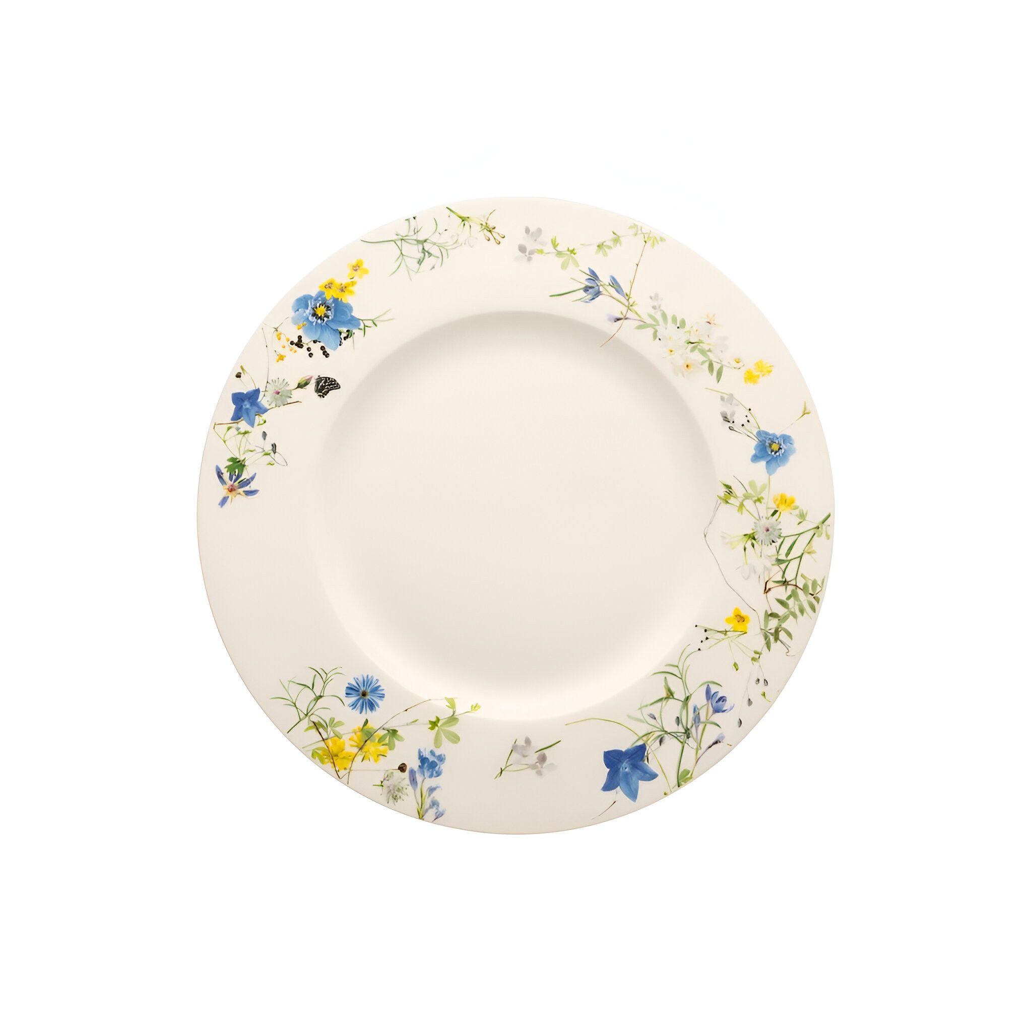 Rosenthal Frühstücksteller Frühstücksteller 23 cm Fahne - BRILLANCE FLEURS DES ALPES, Lebensmittelkontaktsicher + Mikrowellengeeignet + Spülmaschinenfest