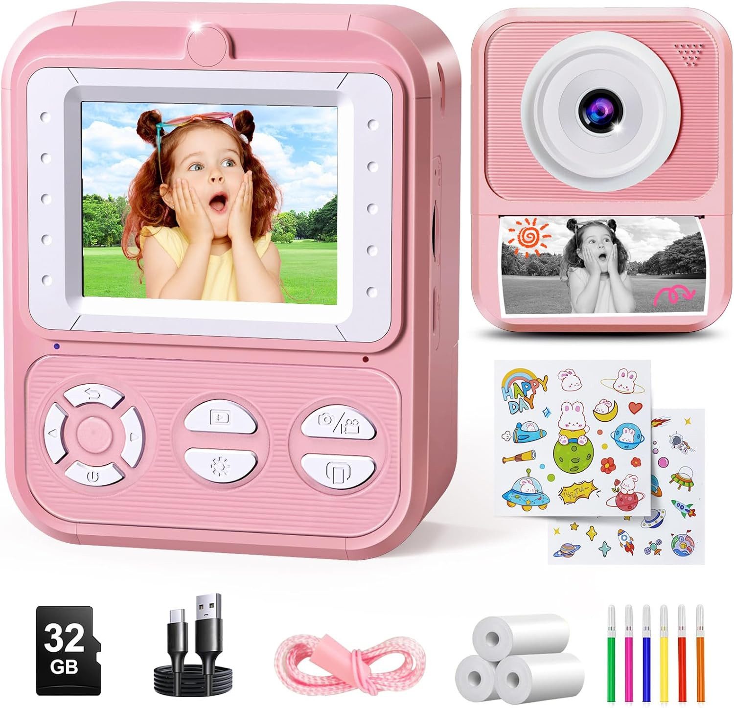 Rolipo Sofortbildkamera,Kinder Kamera 1080P 24-Zoll-Bildschirm mit 32GB-Kar günstig online kaufen