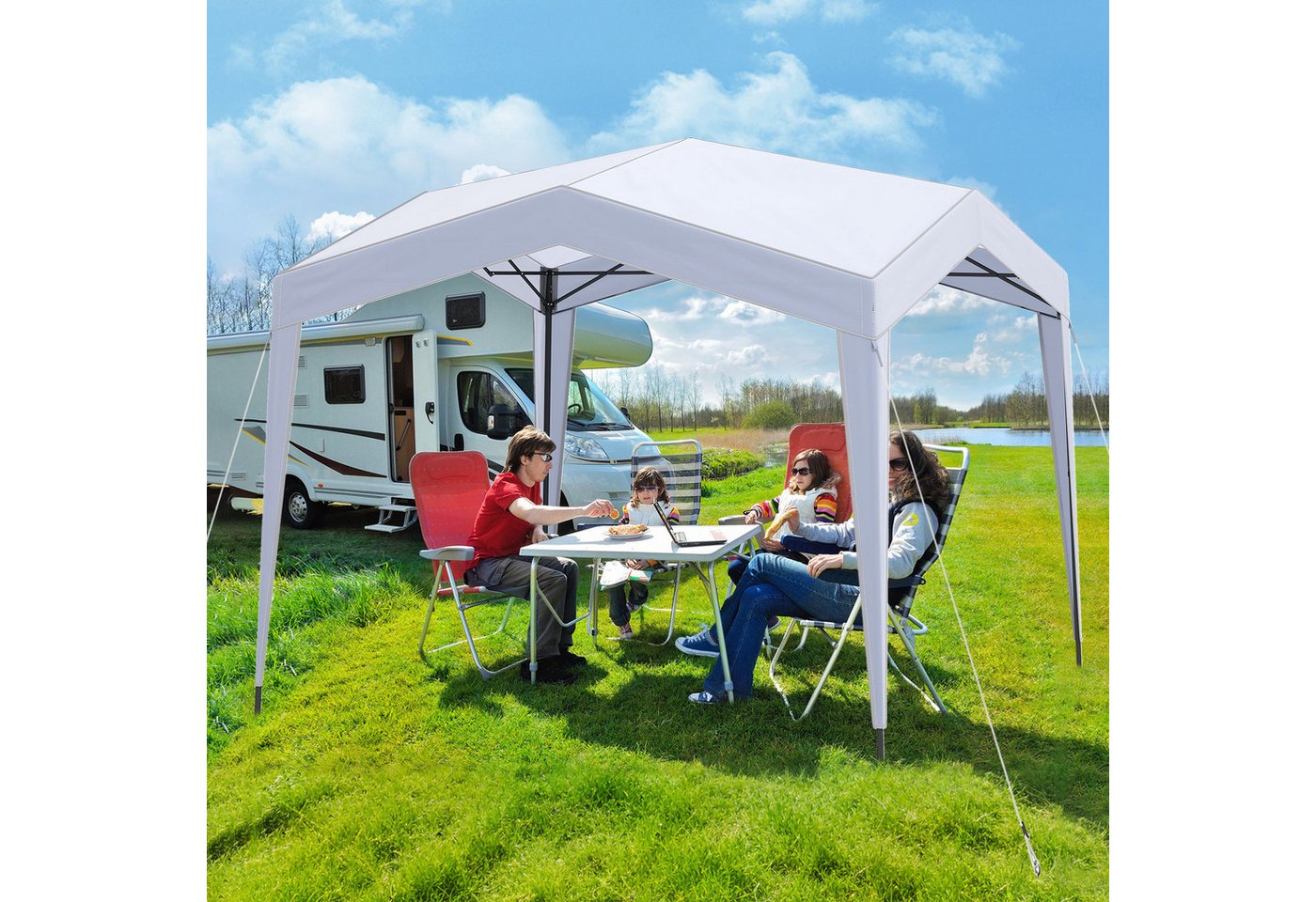 Thumbnail - COSTWAY Faltpavillon, 302x302cm Pop-up Pavillonzelt, ohne Moskitonetz