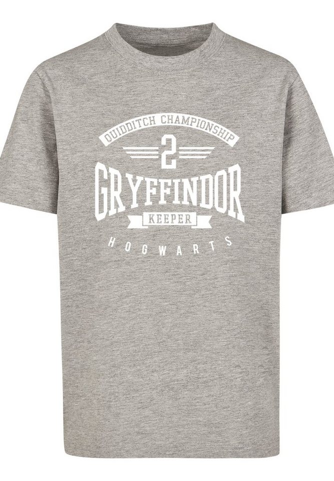 Keeper Baumwollstoff mit Gryffindor Harry Tragekomfort T-Shirt hohem Print, Sehr F4NT4STIC weicher Potter