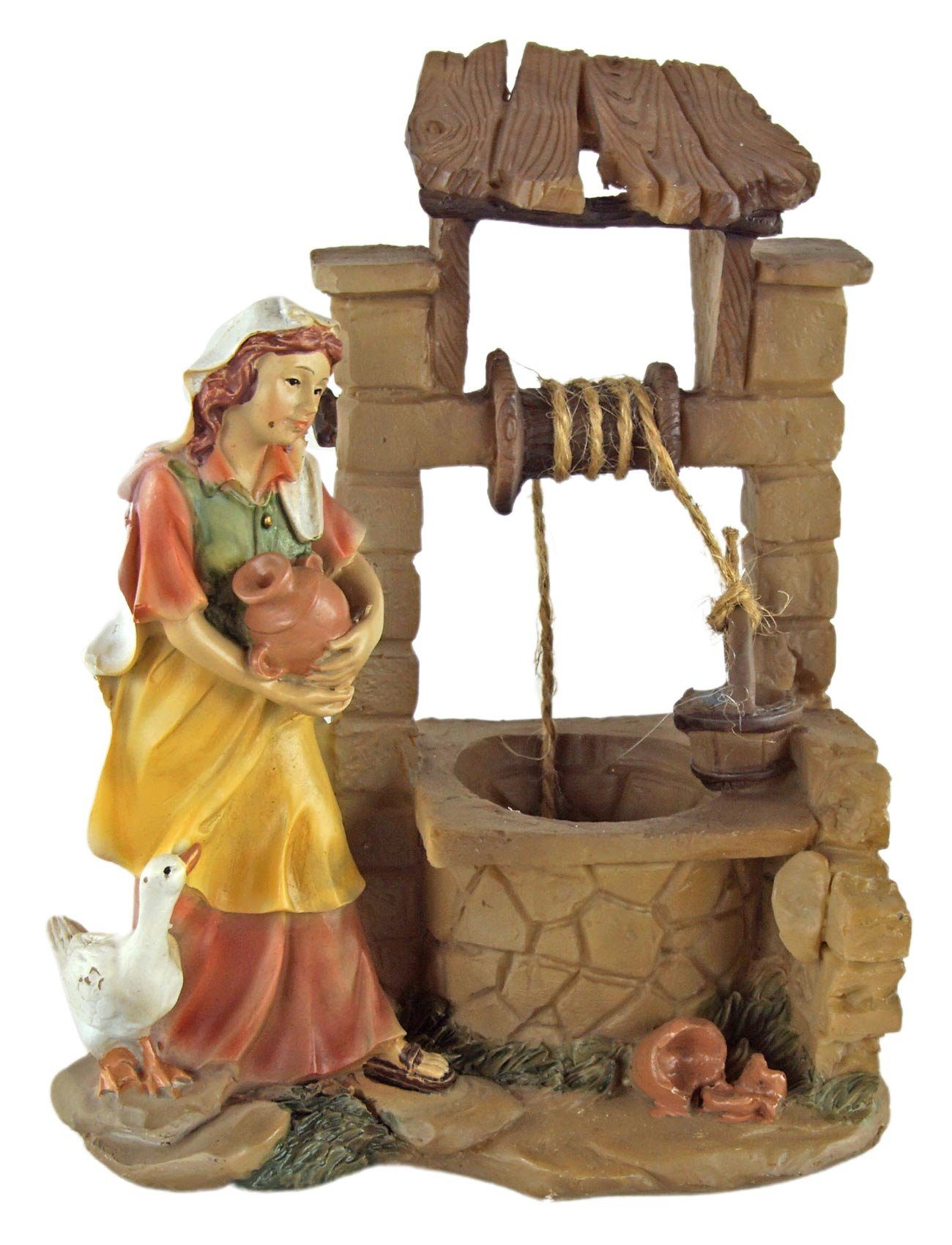 Krippenursel Krippenfigur Krippenfigur Magd mit Krug am Brunnen, ca. 10 cm, K 902 (1 St., 1-tlg), handbemalte Krippenfiguren