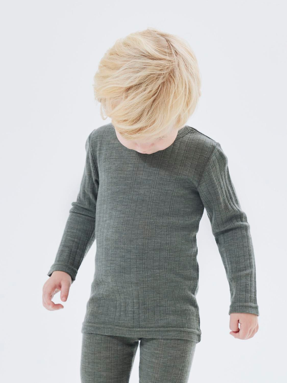 Langarmshirt NMMWANG WOOL NEEDLE LS TOP SOLID NOOS