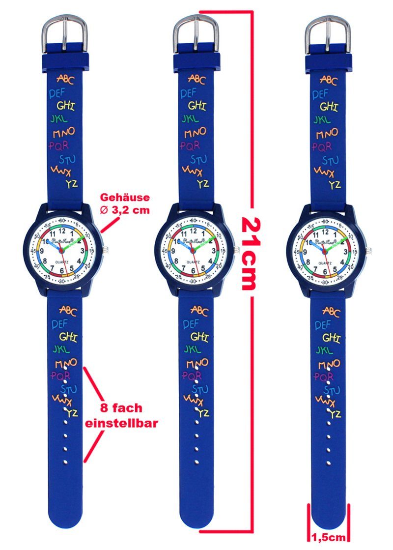 Silikonarmband, Lernuhr Time Pacific Kinder Gratis Versand ABC Quarzuhr Armbanduhr