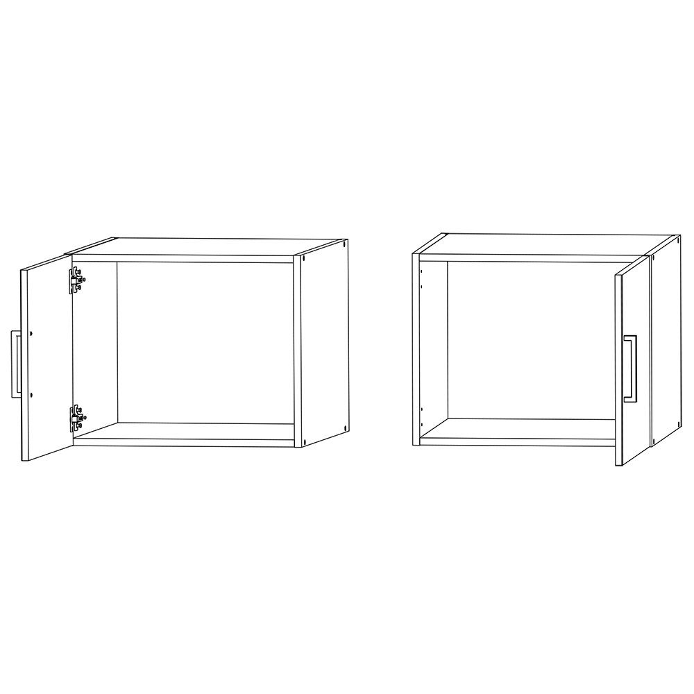 Lomadox Stauraumschrank 30/40/40 weiß, MIAMI-43 ca. links, oder Tür cm rechts